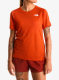 Bėgimo marškinėliai moteriški The North Face Summit High Trail SS - lava red