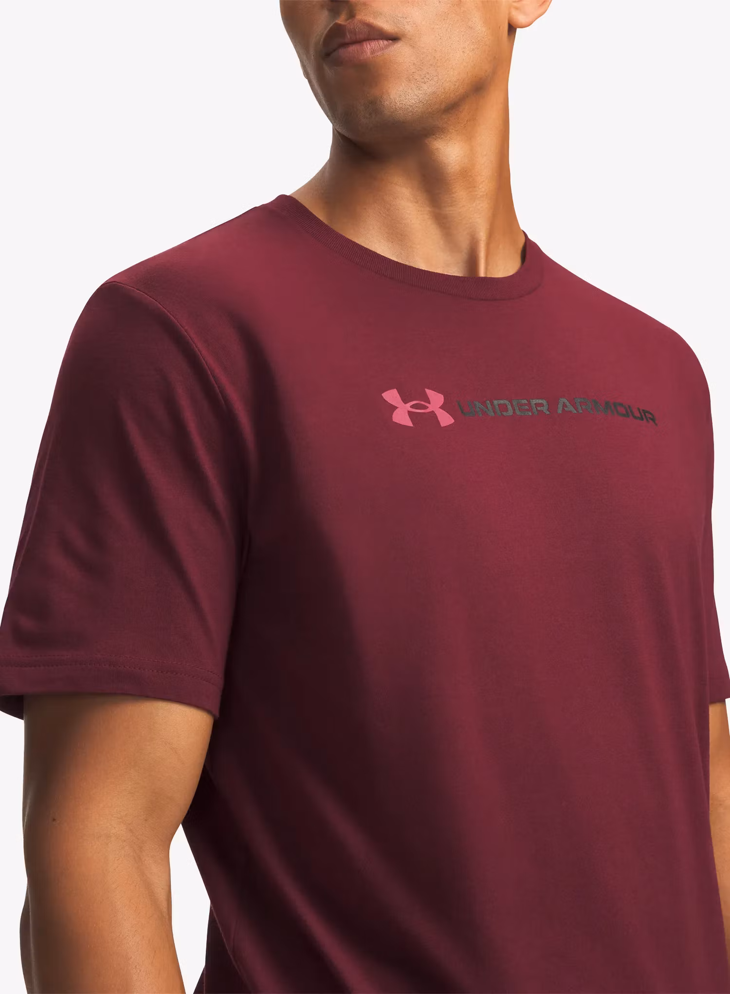 Medvilniniai marškinėliai Under Armour Logo WM SS - vintage maroon/claret