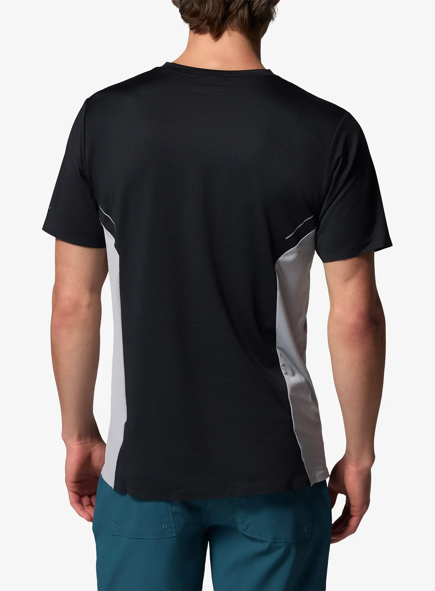 Greitai džiūstantys marškinėliai Columbia Three Pitch S/S Crew - black/columbia grey