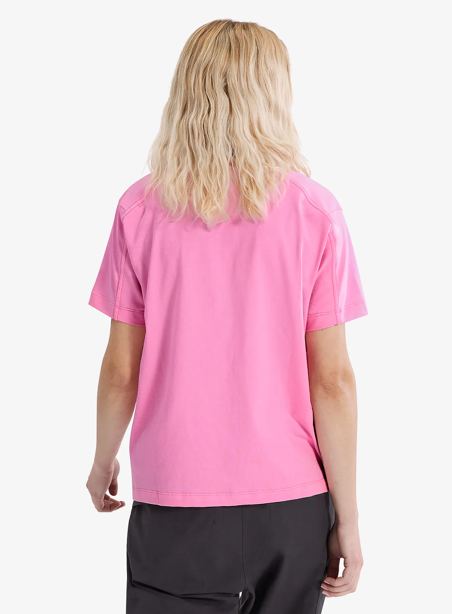 Moteriški laipiojimo marškinėliai Arcteryx Kragg Cotton Little Bird Crew SS - pineberry