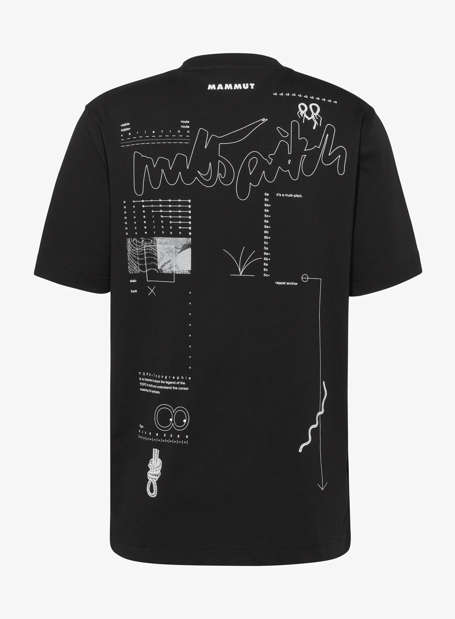 Laipiojimo marškinėliai Mammut Mammut Base T-Shirt Multi-Pitch - black