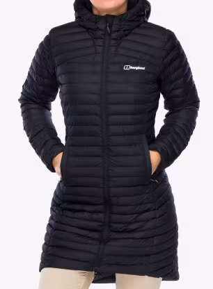 Moteriškas paltas Berghaus Nula Micro Long Jacket - black/black