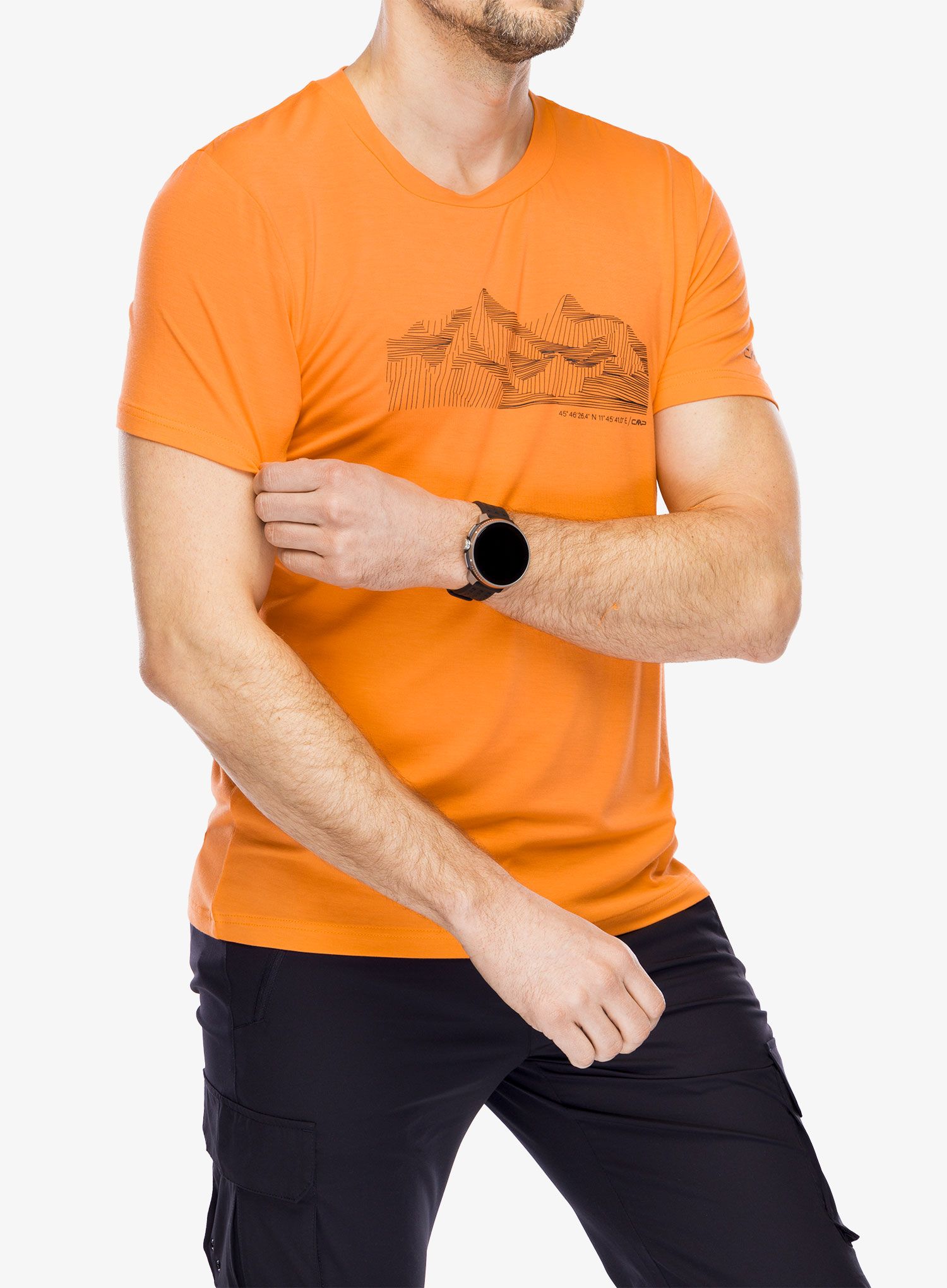 Marškinėliai su spauda CMP Verte T-Shirt Bamboo Jersey - flame/antracite