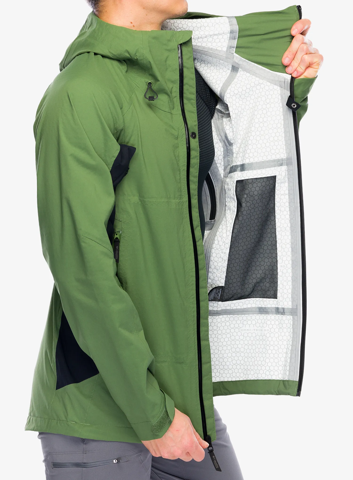 Lietaus striukė Columbia Mazama Trail Shell - canteen/black