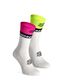 Bėgimo kojinės Compressport Mid Compression Socks V2.0 - white/yellow/neo pink
