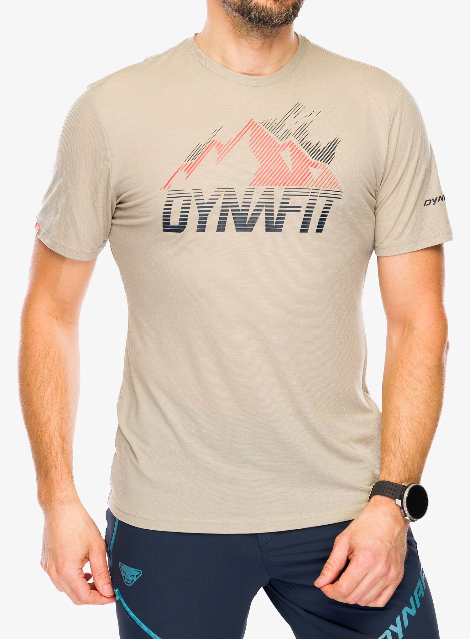 Greitai džiūstantys marškinėliai Dynafit Transalper Graphic S/S Tee - rock khaki