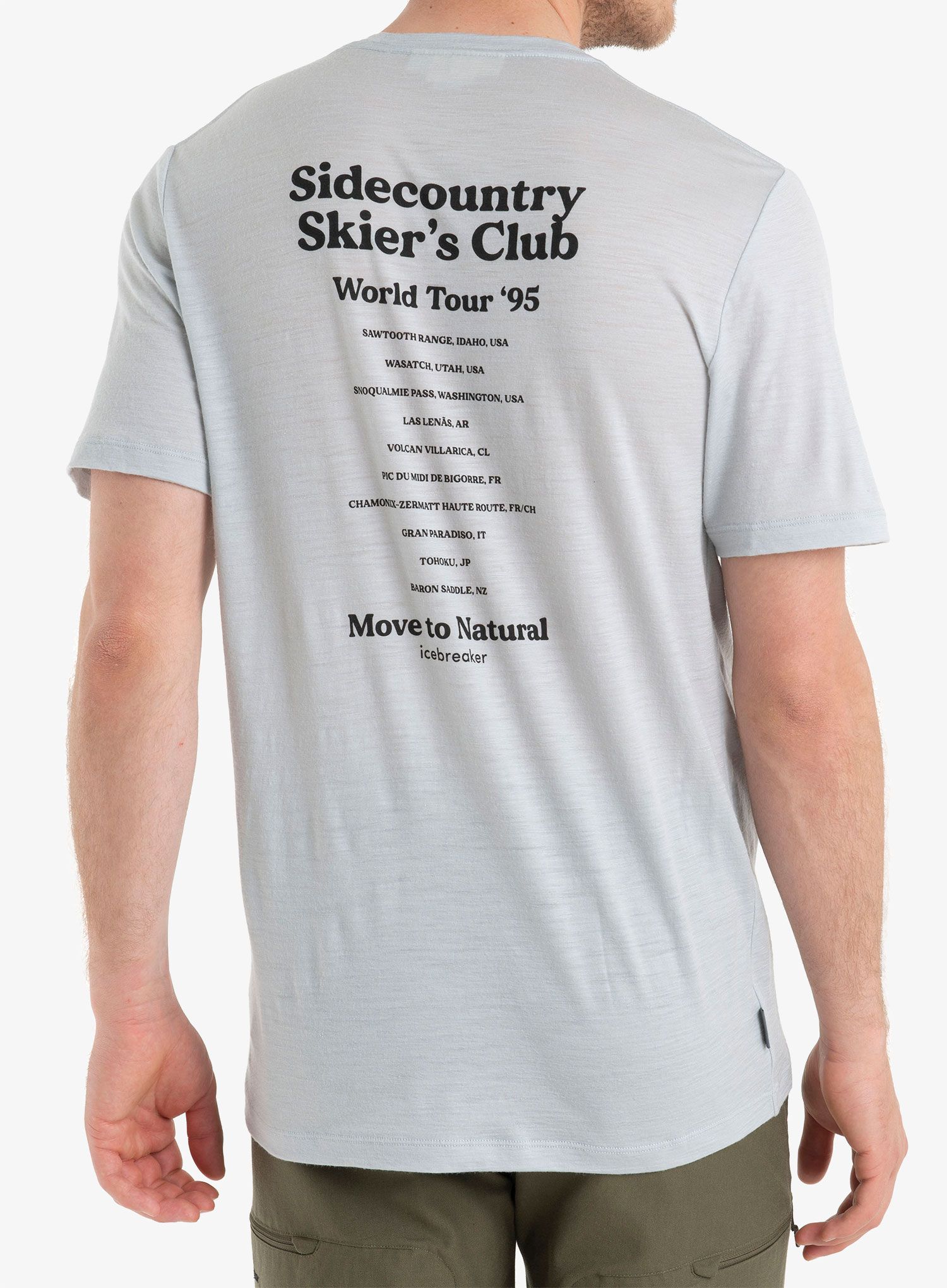 Merino vilnos marškinėliai Icebreaker Merino 150 Tech Lite II SS Tee Sidecountry Skiers Club - ether