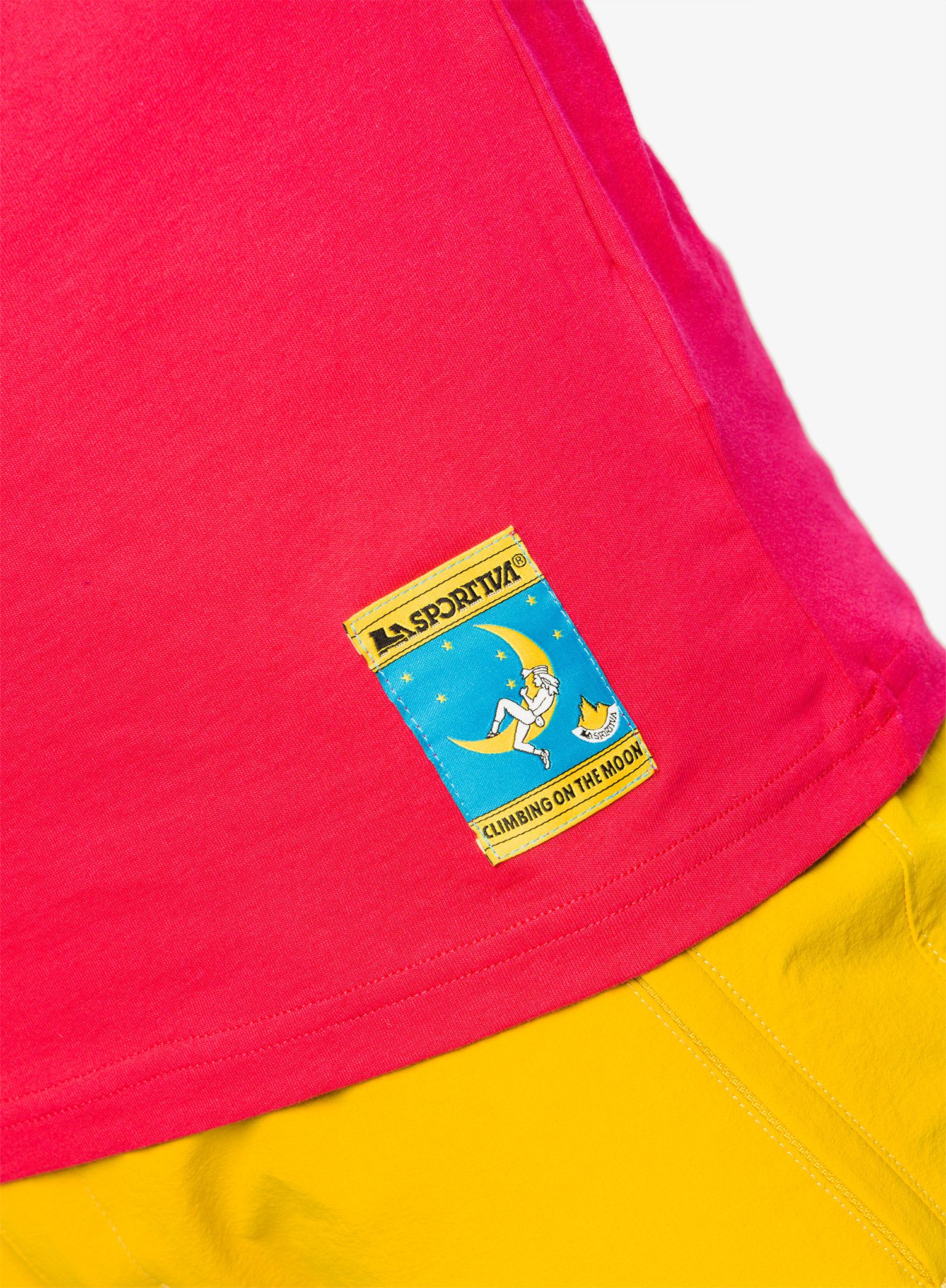 Medvilniniai marškinėliai La Sportiva Climbing on the Moon T-Shirt - fucsia/giallo