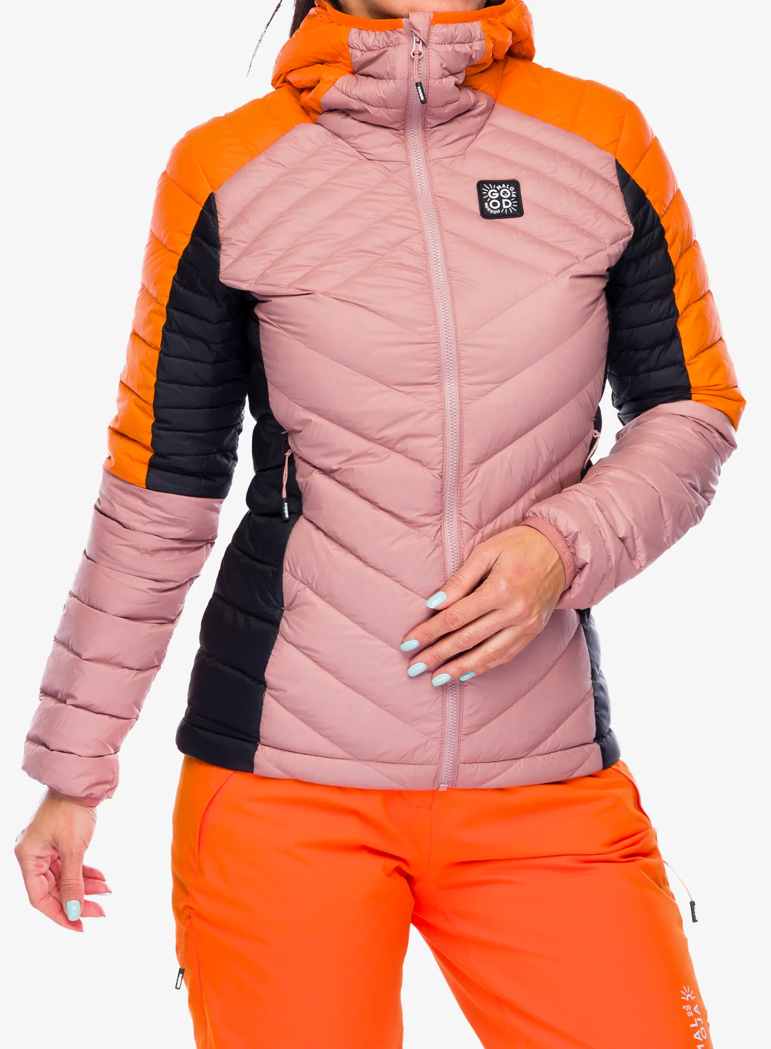 Pūkinė striukė moterims Maloja Argentera - mauve multi