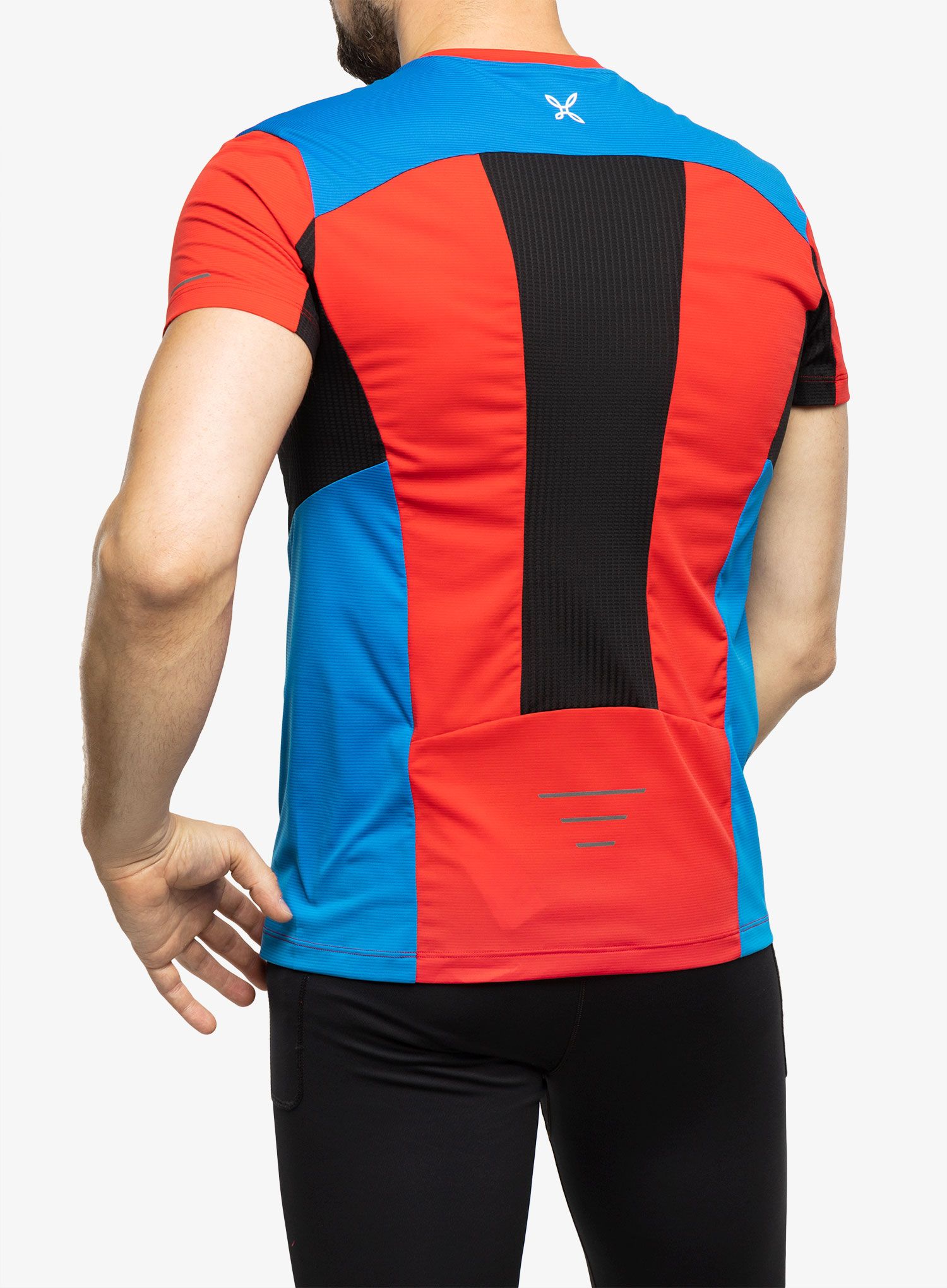 Dviratininko marškinėliai Montura Crossover T-shirt - power red/celeste