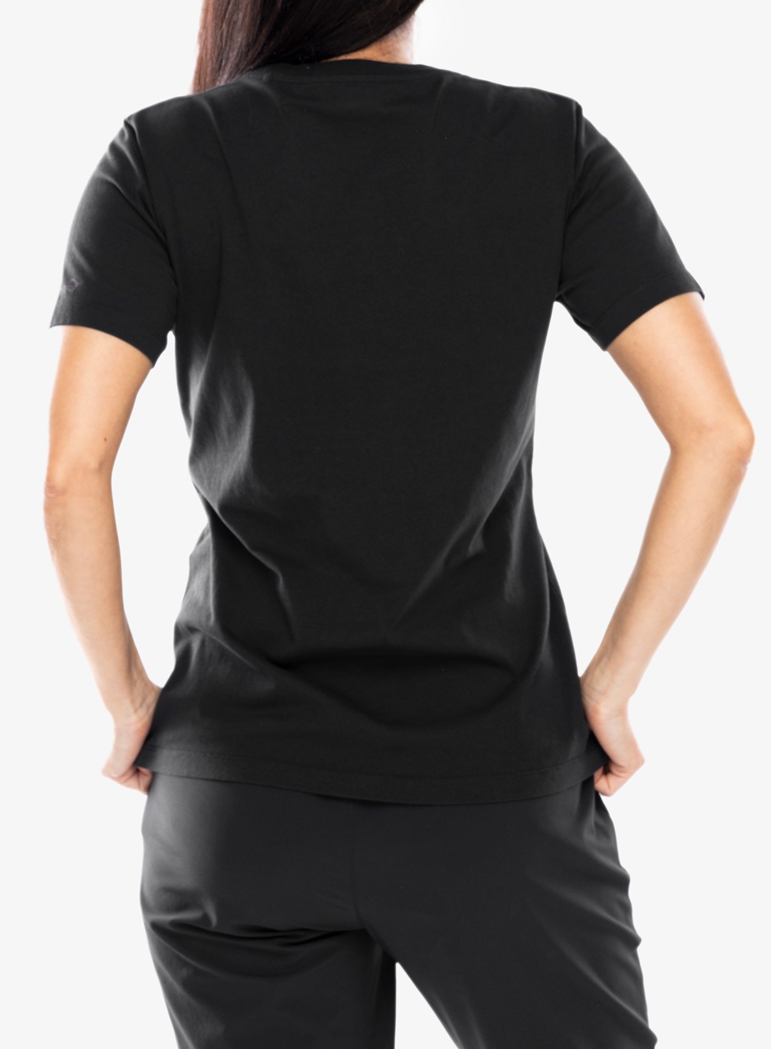 Medvilniniai marškinėliai moterims Norrona /29 Cotton Activity Embroidery T-Shirt - caviar