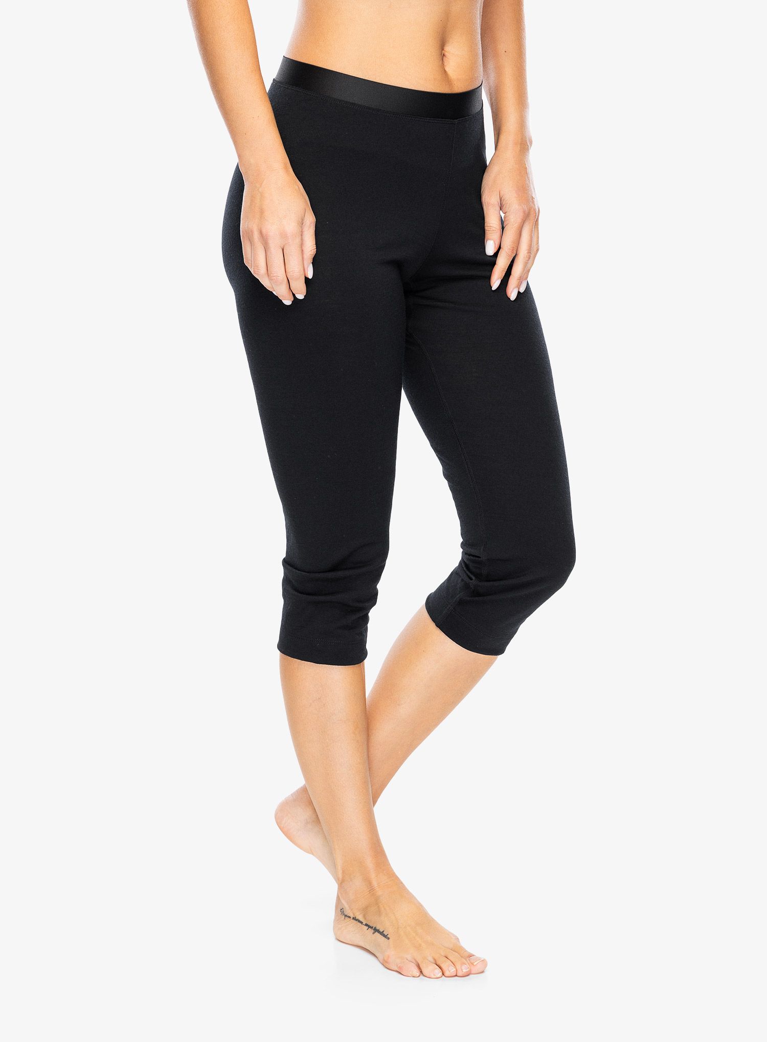 Moteriškos termo tamprės Odlo Merino 200 BL Bottom 3/4 - black