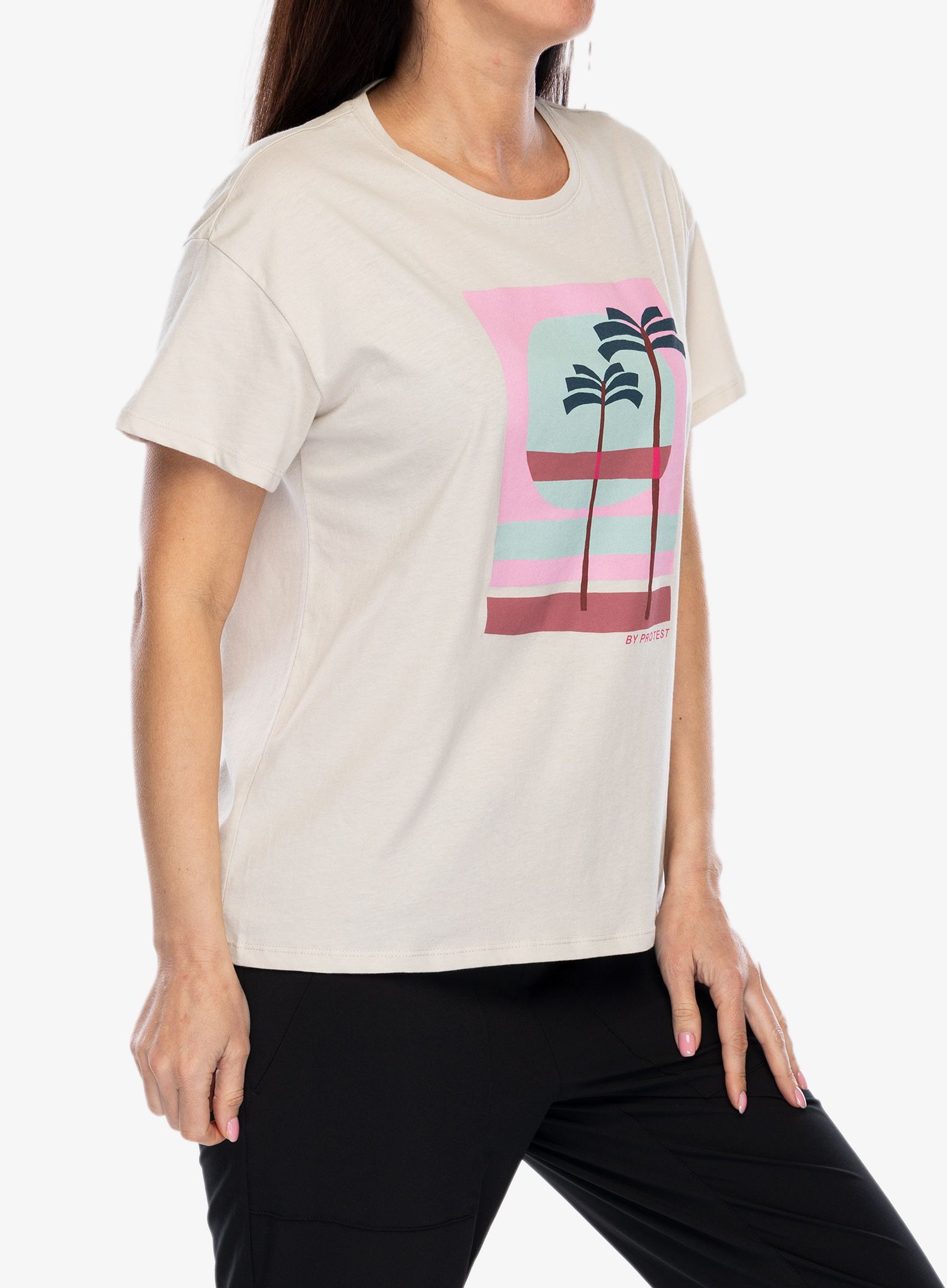 Moteriški marškinėliai su spaudiniu Protest Prtglassy T-Shirt - kit off white