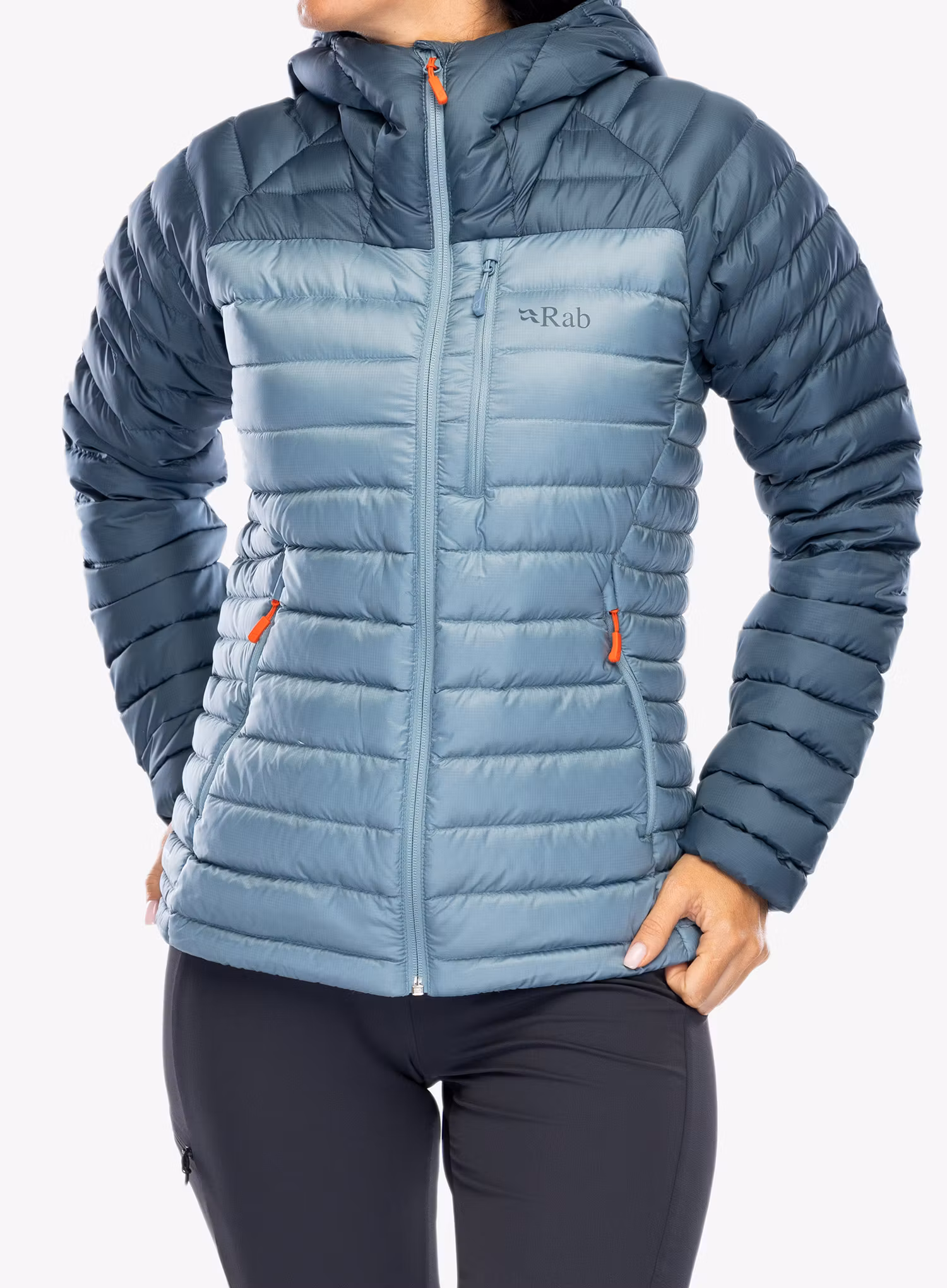 Pūkinė striukė moterims Rab Microlight Alpine Jacket - orion blue/citadel