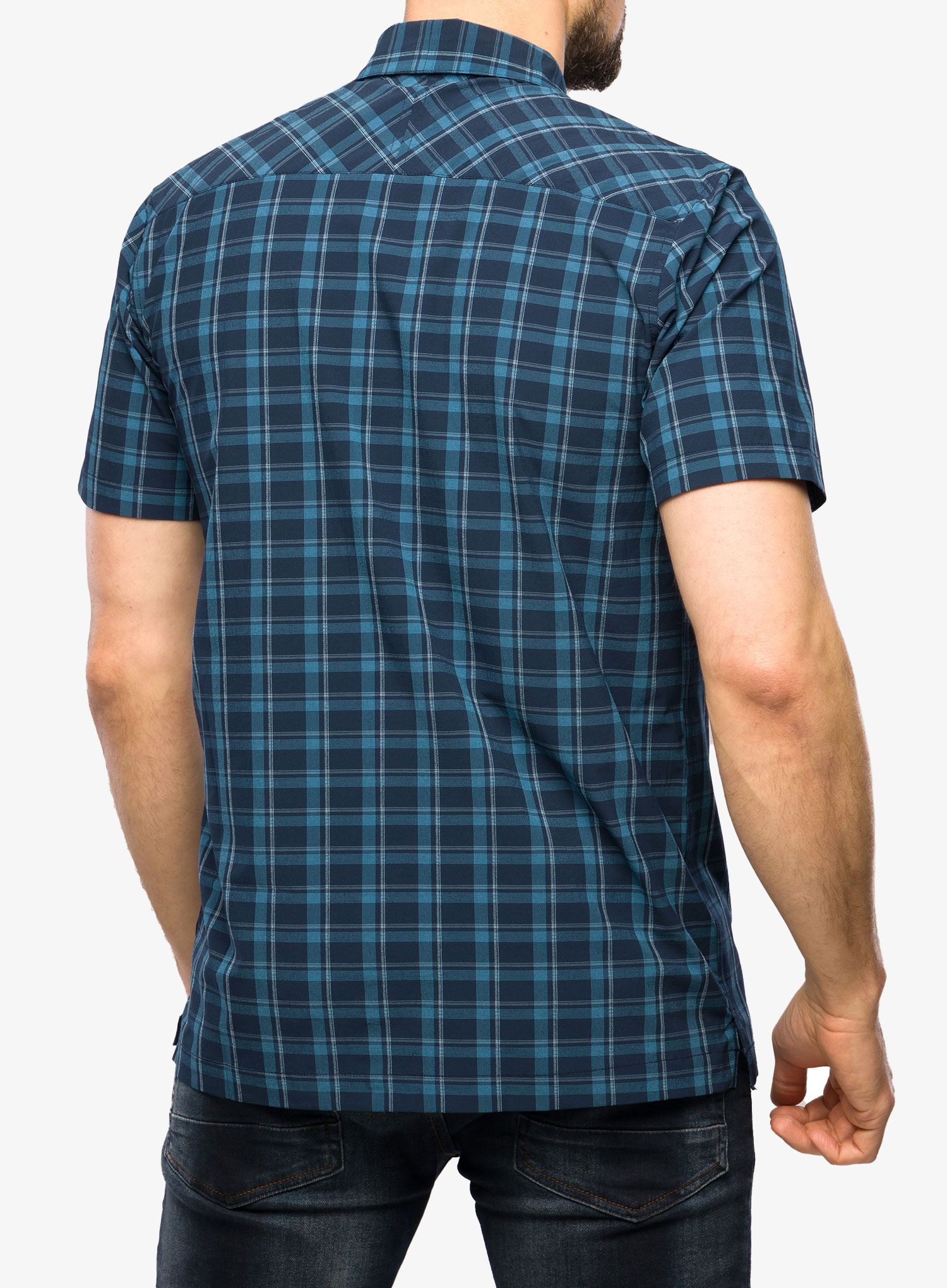 Marškiniai Royal Robbins Amp Lite Plaid SS - dp blue cloverdale pld
