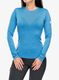 Moteriškas termoaktyvus džemperis Sensor Merino Active Tee L/S - blue