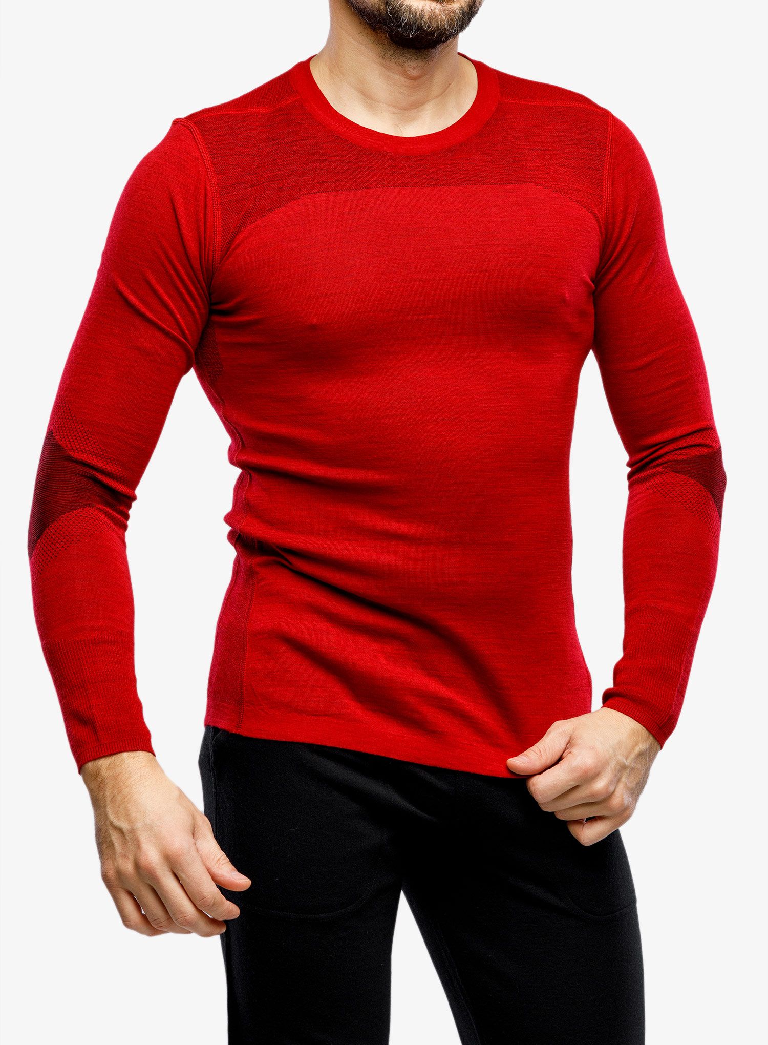 Džemperis Smartwool Intraknit Thermal Merino Base Layer Crew - rythmic red