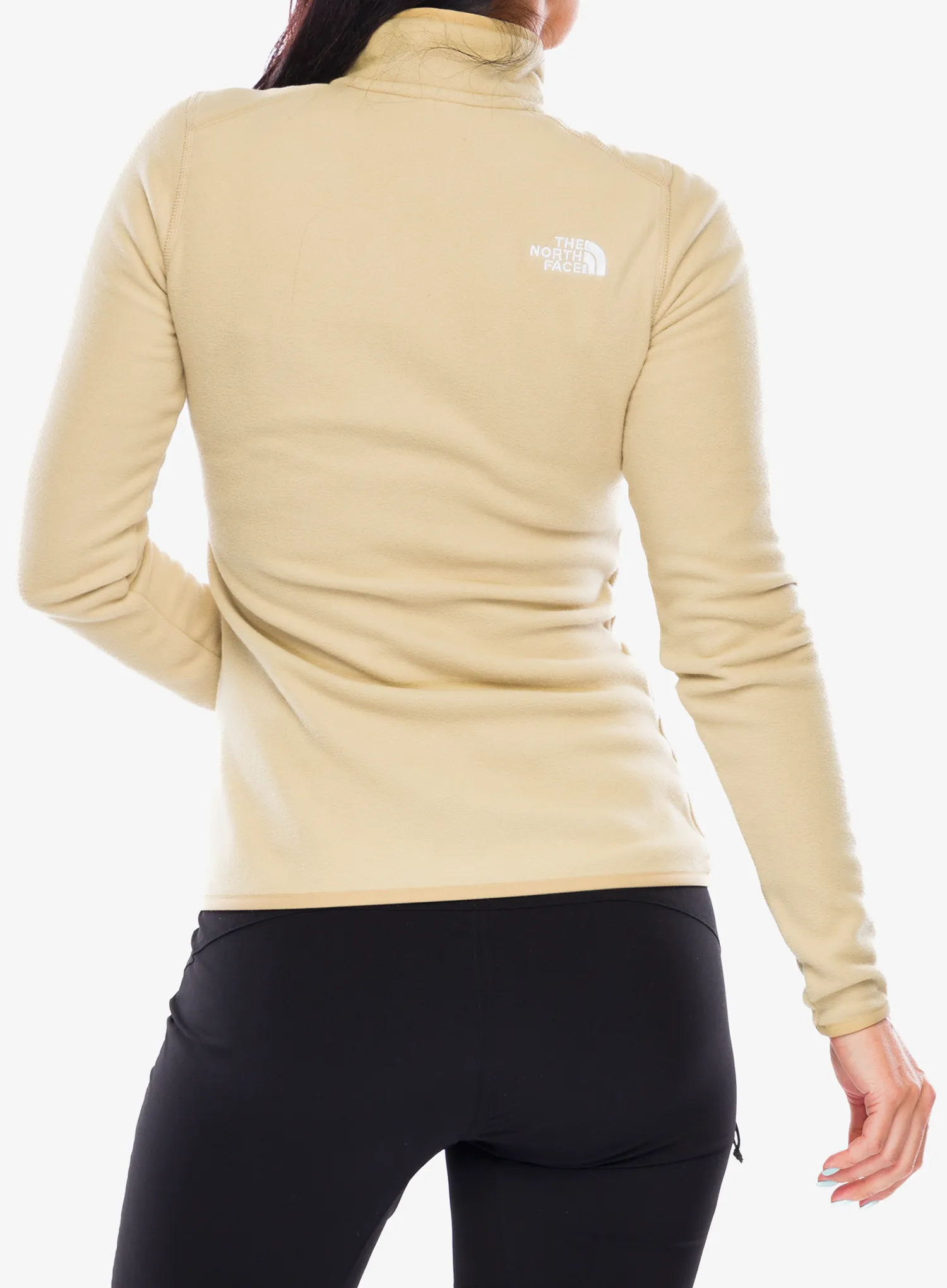 Flisinis džemperis moterims The North Face 100 Glacier 1/4 Zip - khaki stone