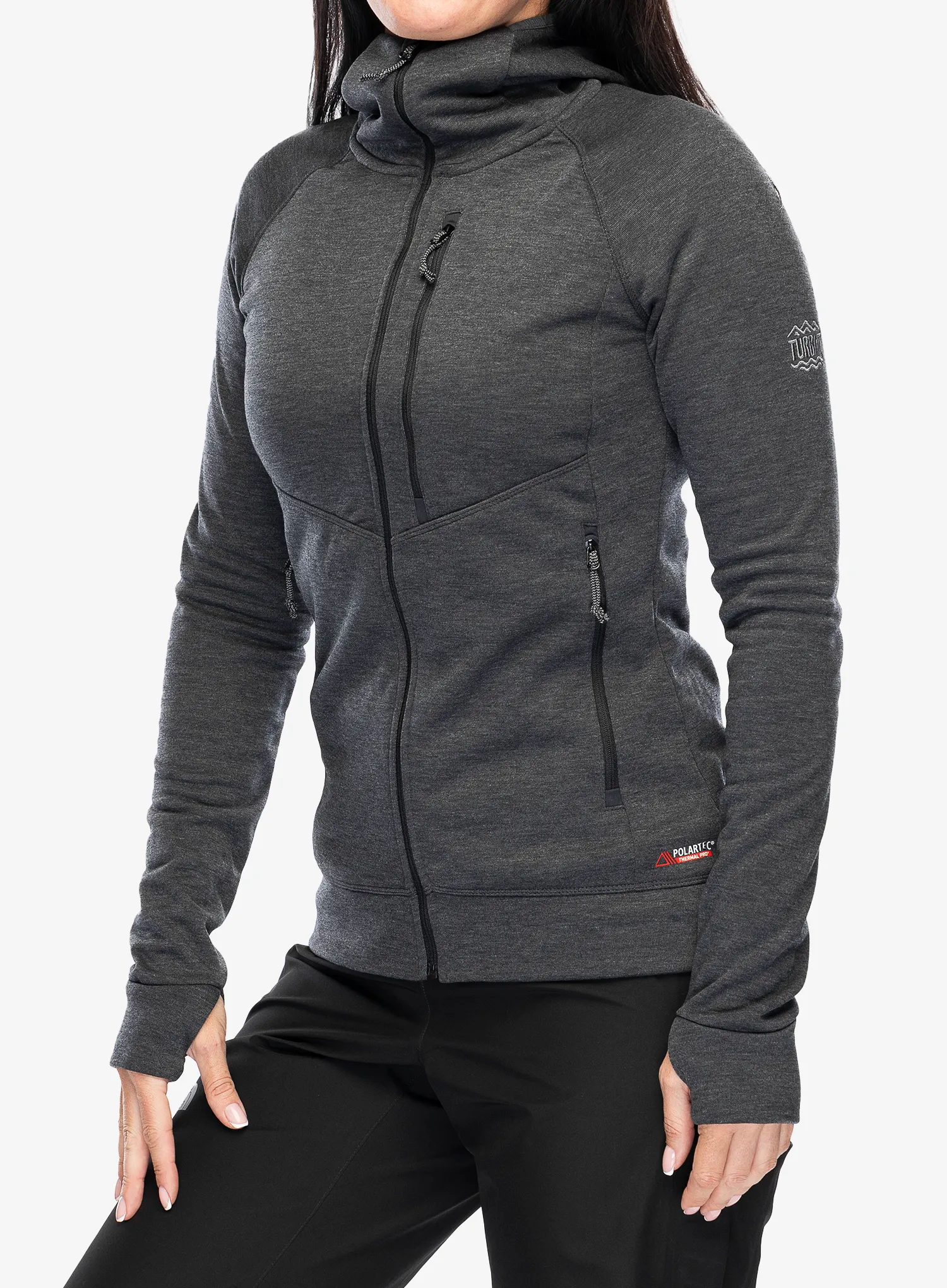 Flisinis džemperis moterims Turbat Peak Fleece - jet black