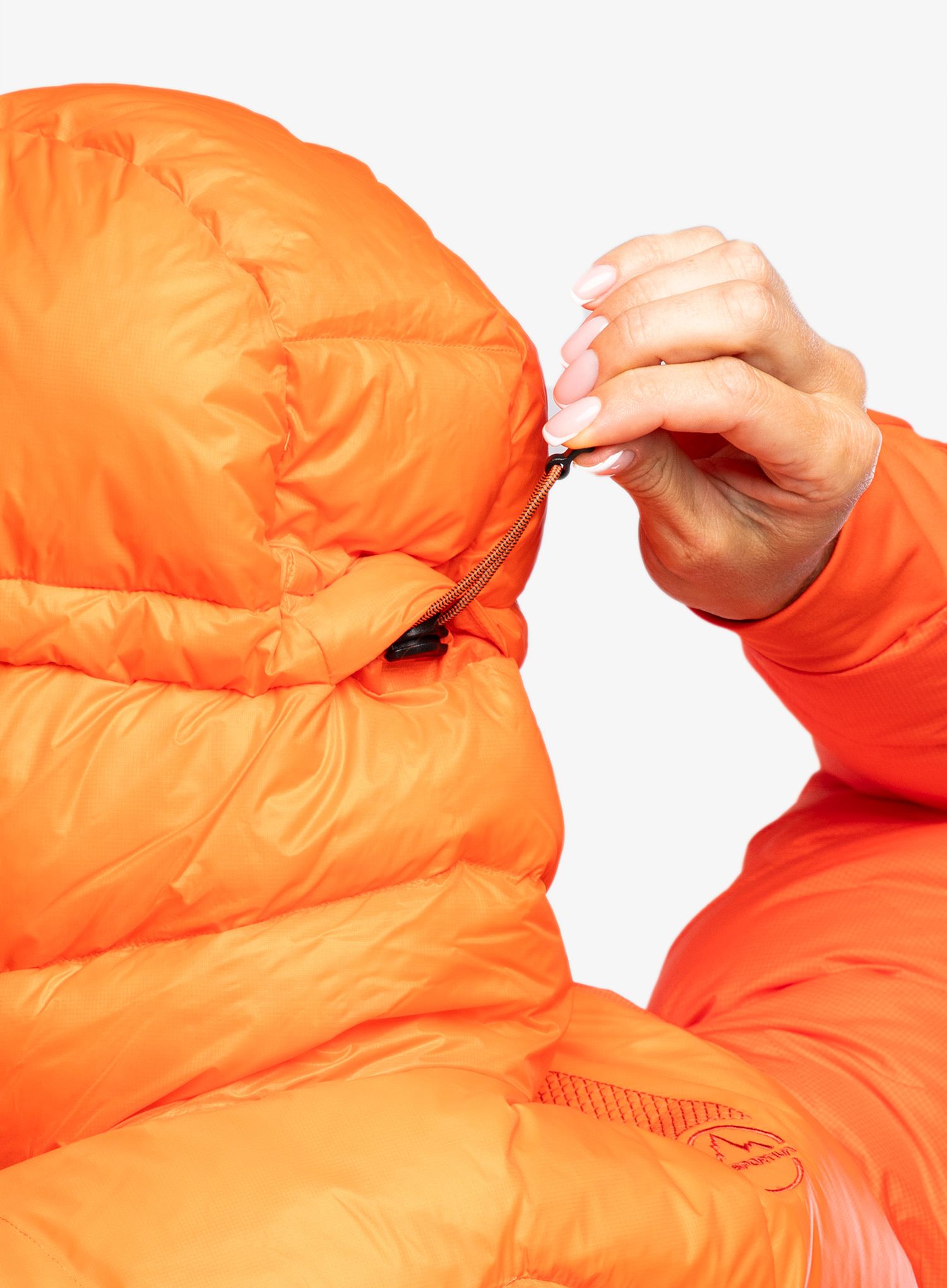 Pūkinė striukė moterims La Sportiva Supercouloir 1000 Down Jacket - cherry tomato/carbon