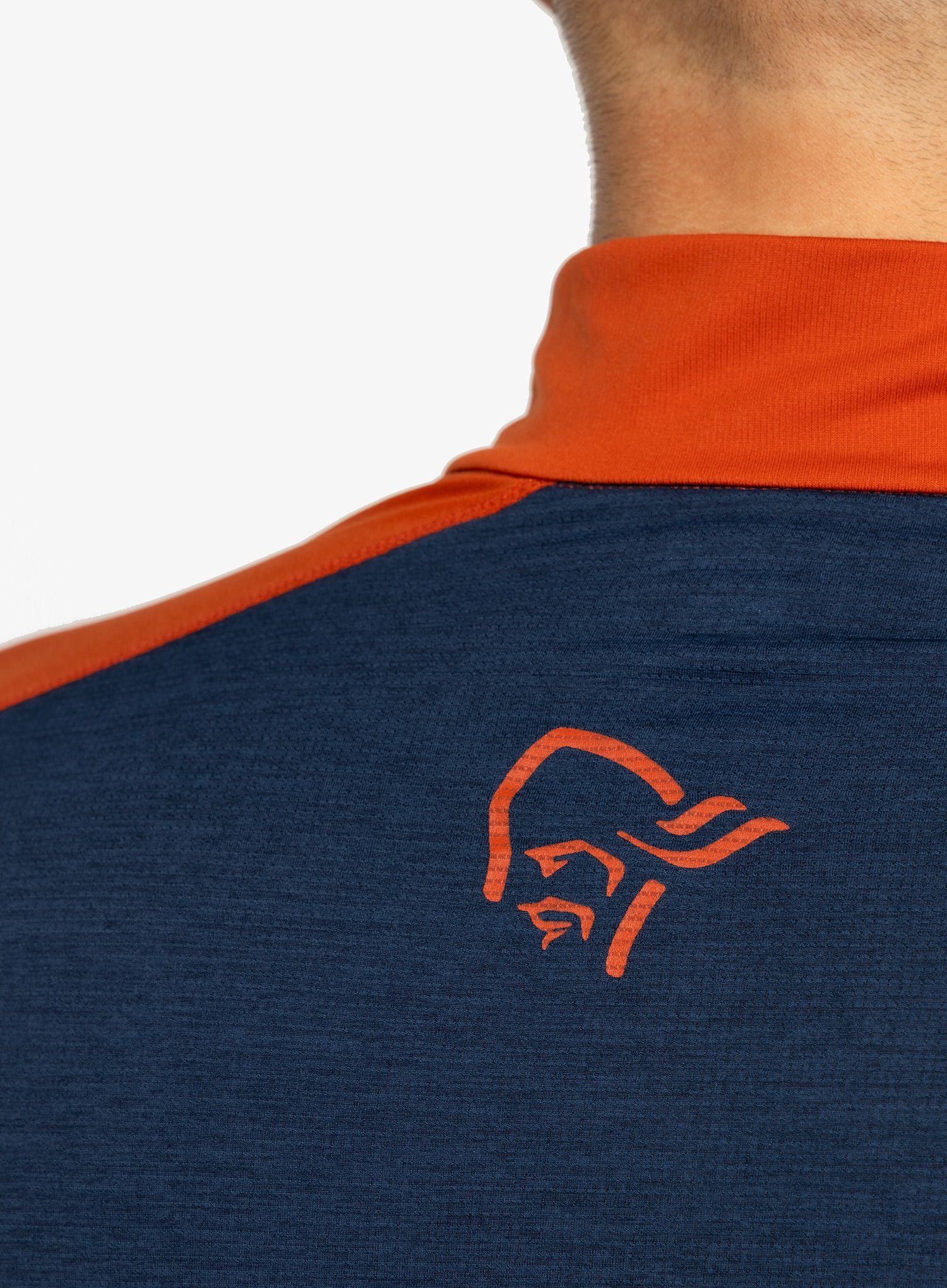 Dviratininko džemperis Norrona Fjora Equaliser LS Zip Top - rooibos tea/indigo night