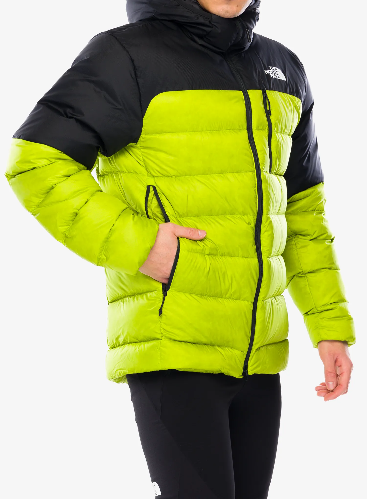 Pūkinė striukė The North Face Kalix Down Hoodie - meadow grass/tnf black