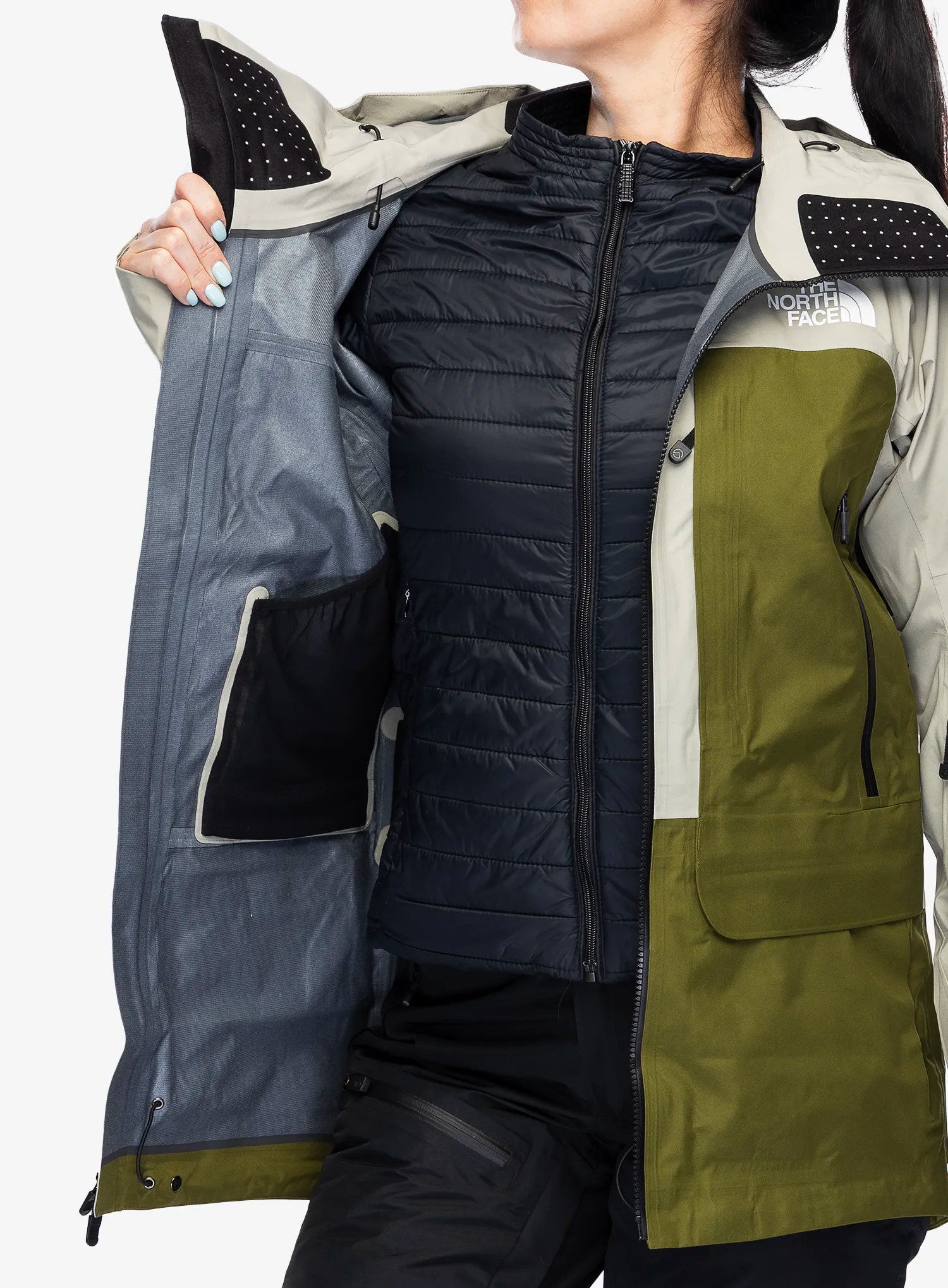 GORE TEX striukė moteriška The North Face Summit Verbier GTX Jacket - clay grey/forest olive