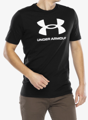 Medvilniniai marškinėliai Under Armour UA Logo Short Sleeve - black/white