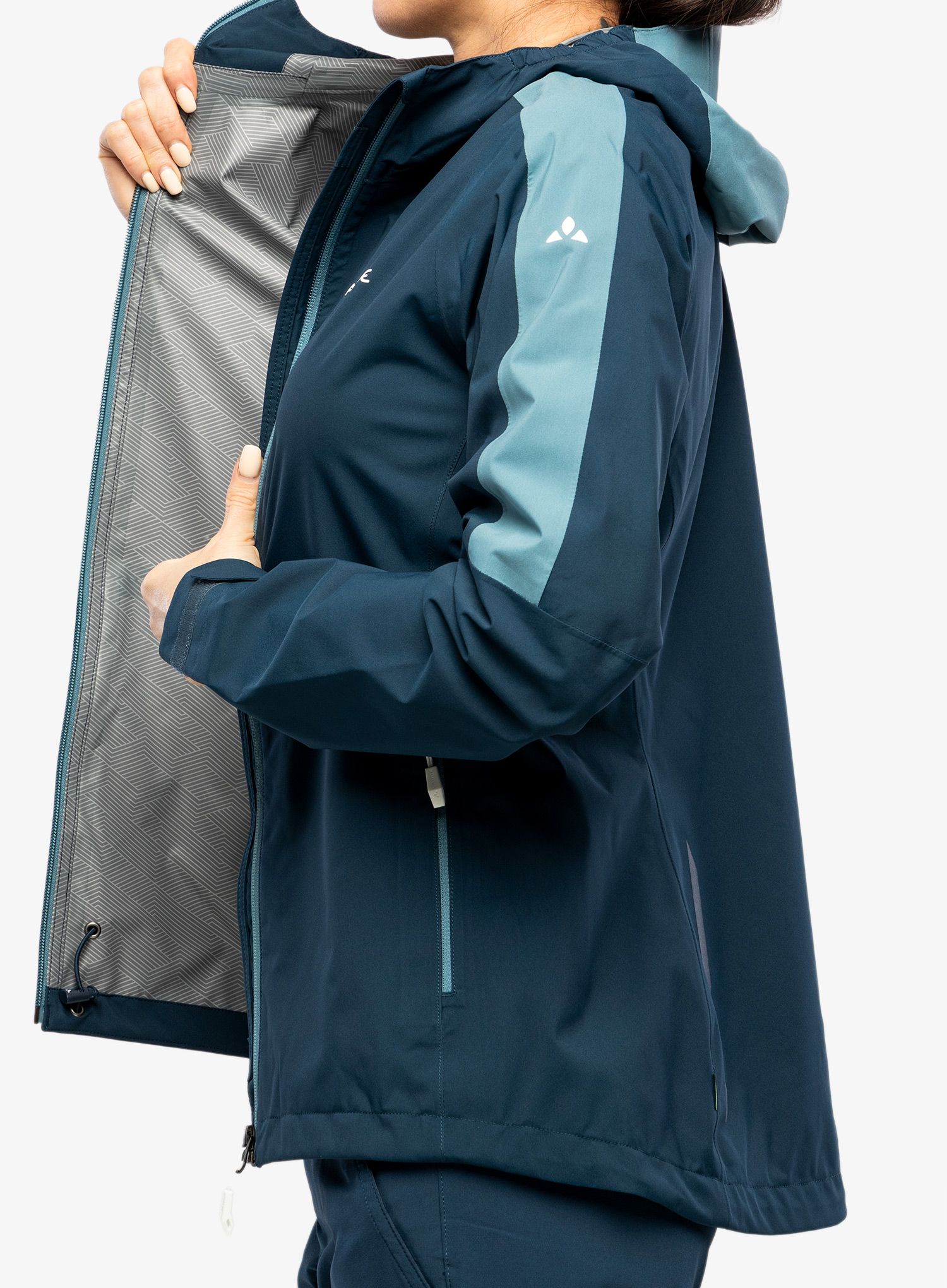 Striukė nuo lietaus moterims Vaude Moab Rain Jacket II - dark sea uni