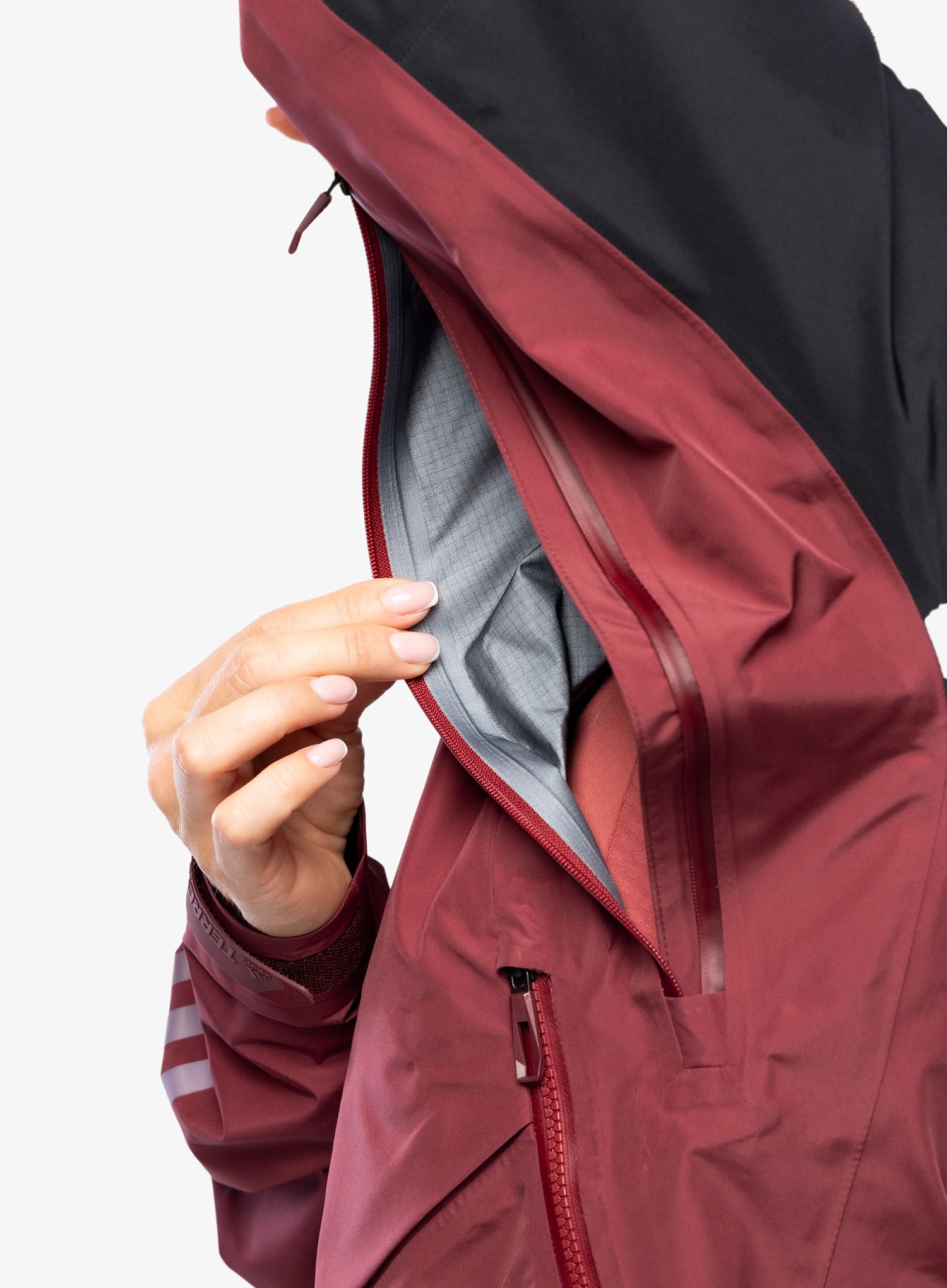 GORE TEX striukė moteriška adidas TERREX GORE-TEX Pro Jacket - shadow red