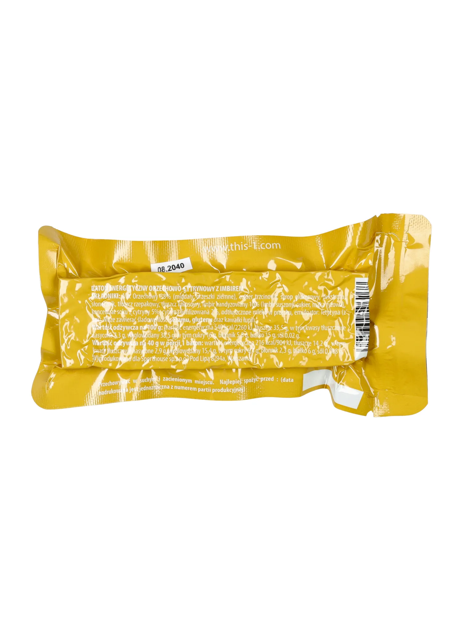 Energetinis batonėlis This-1 Energy - nuts/lemon/ginger