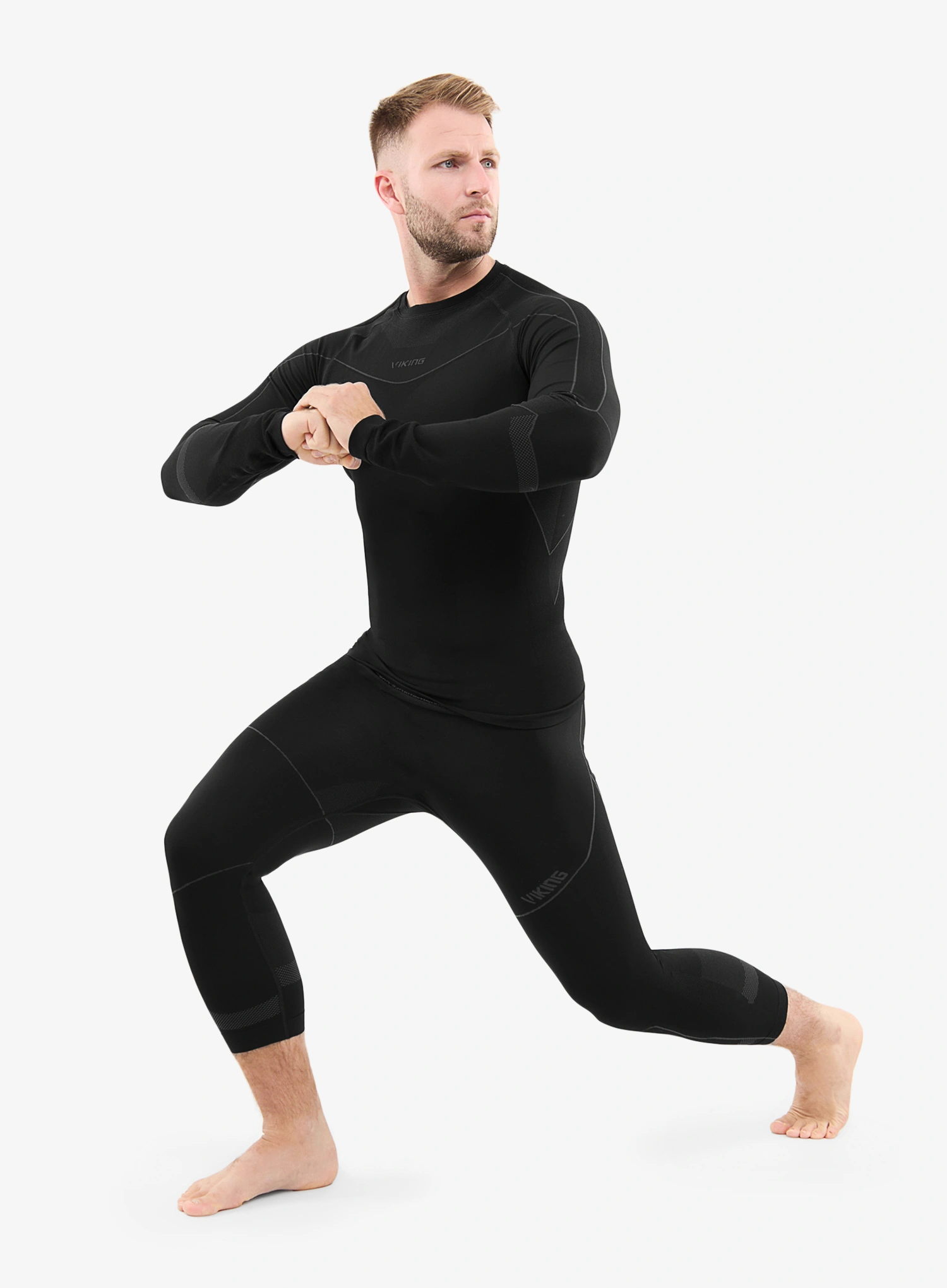 Termoaktyvus apatinis trikotažas Viking Base Layer Gary 3/4 Set - black