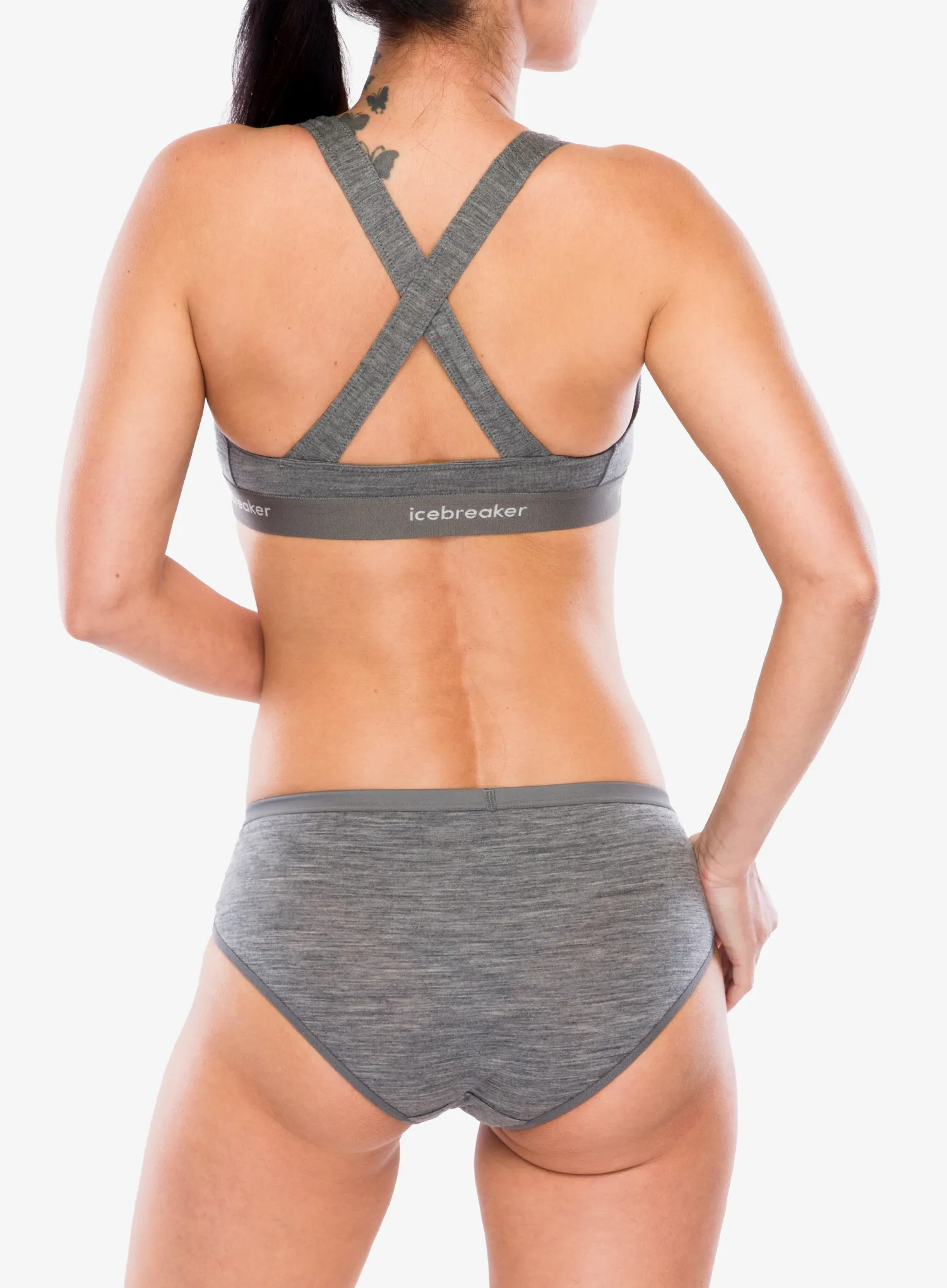 Sportinė liemenėlė Icebreaker Merino 125 Cool-Lite Sprite Racerback Bra - gritstone hthr