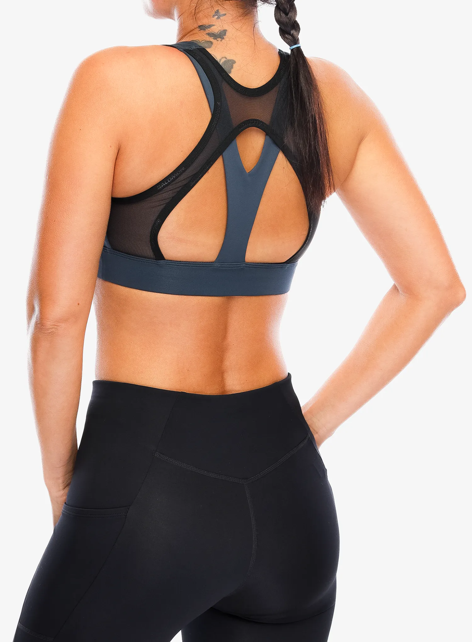 Sportinė liemenėlė Salomon Cross Run Bra - midnight navy/deep black