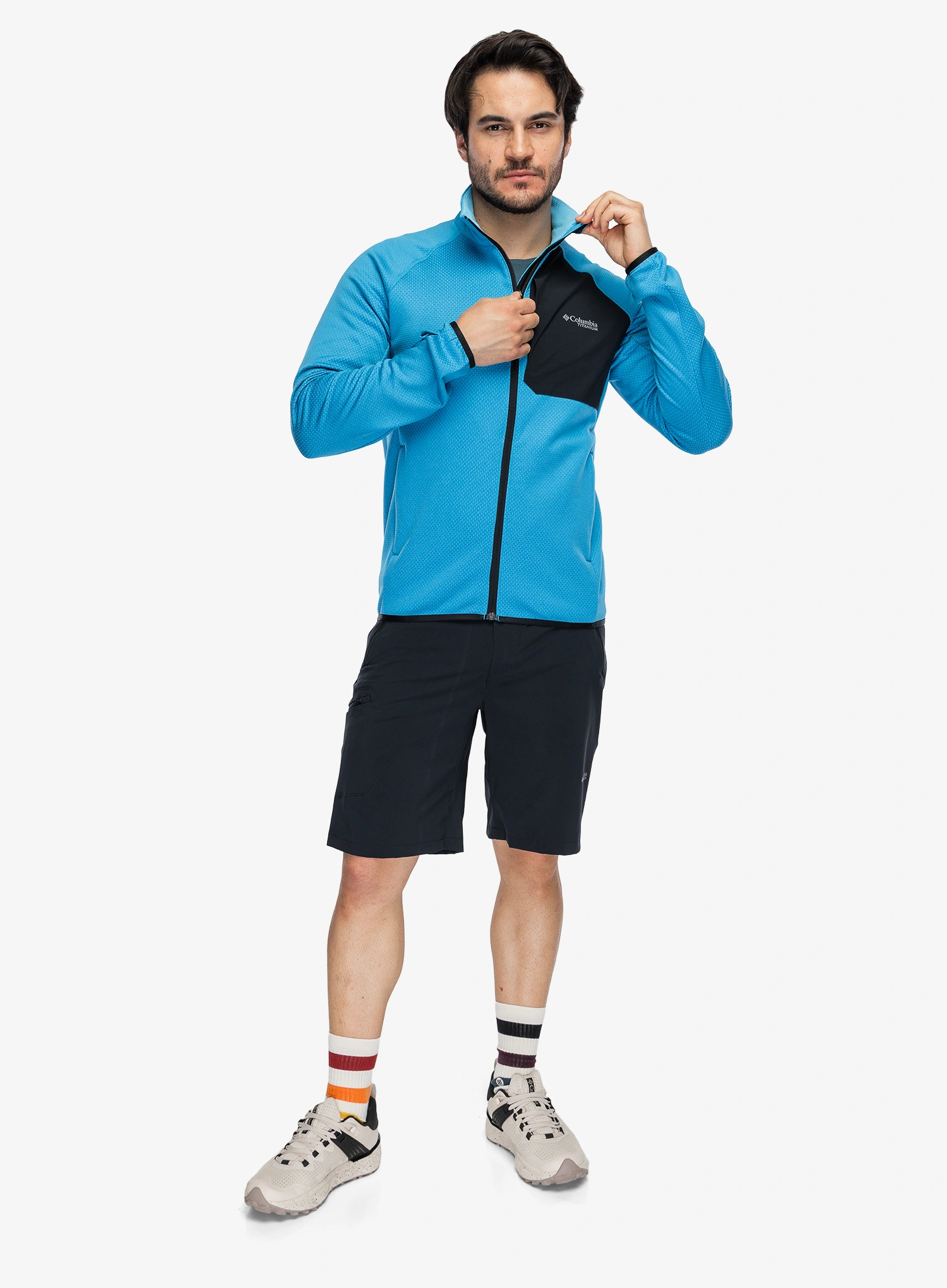 Džemperis Columbia Triple Canyon Grid Fleece Full Zip II - compass blue heather/black