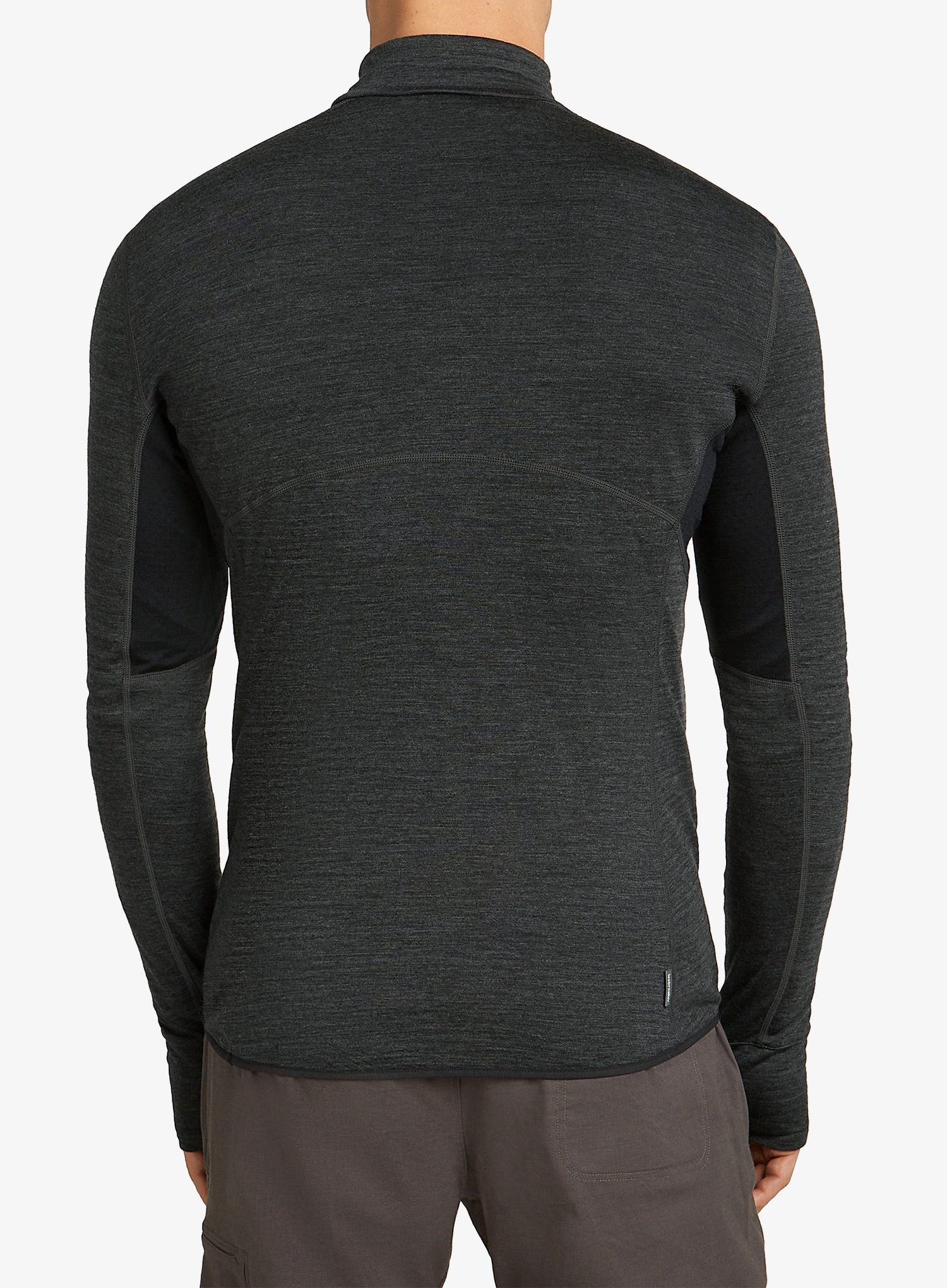Džemperis Icebreaker Merino 200 Realfleece Descender LS Half Zip - jet hthr/black/cb