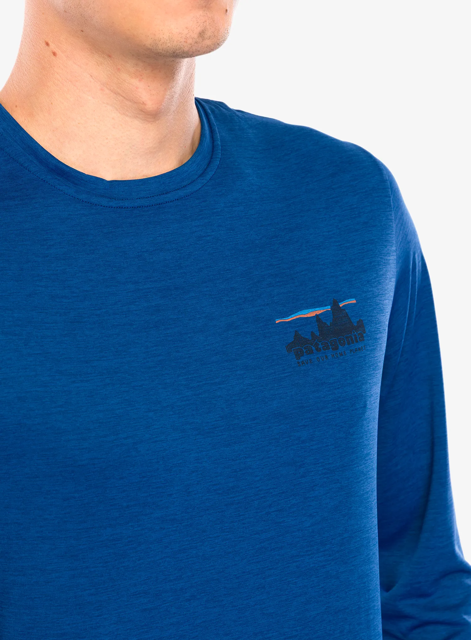 Džemperis Patagonia L/S Cap Cool Daily Graphic Shirt - 73 skyline/clement blue x-dye