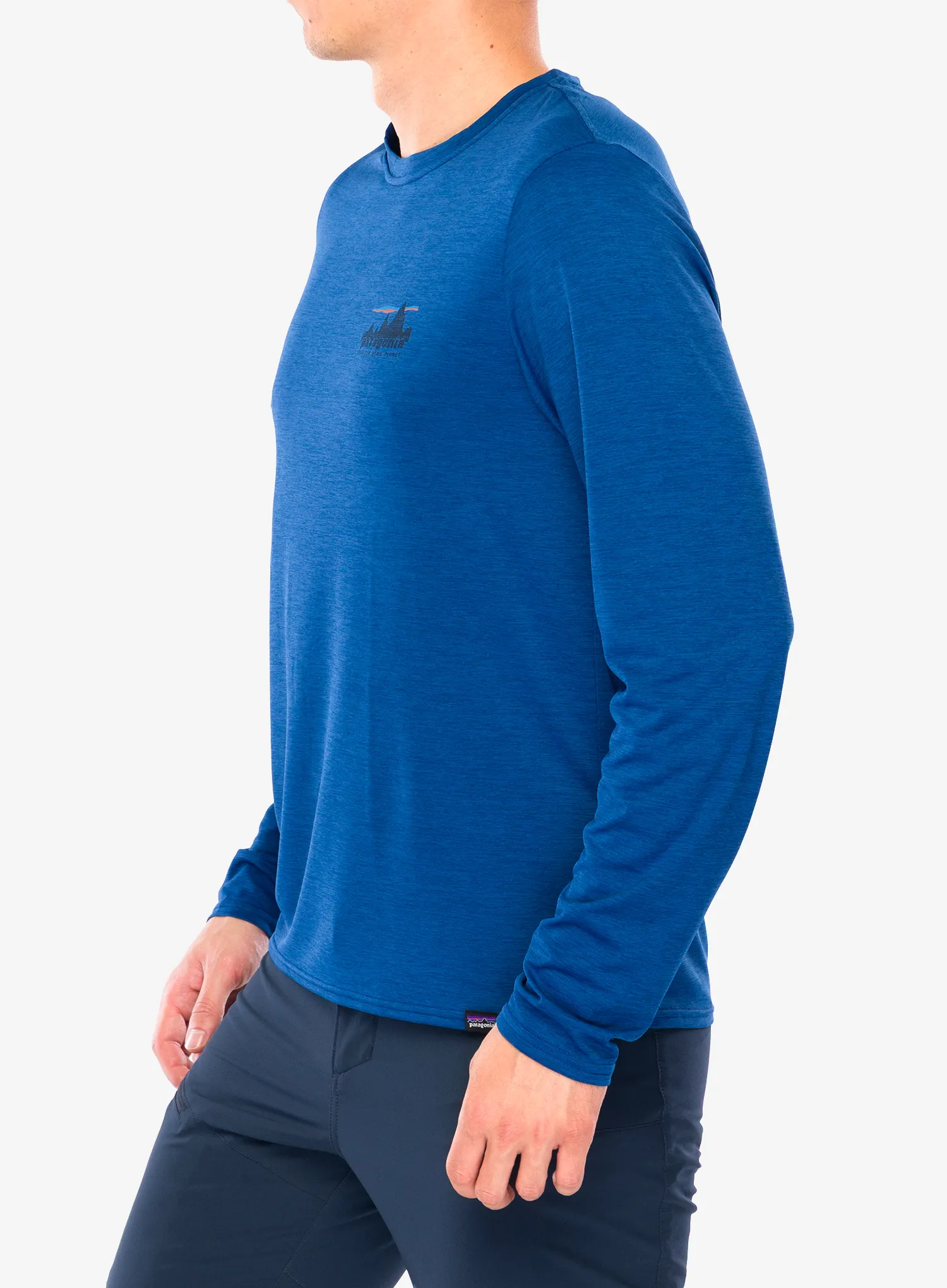 Džemperis Patagonia L/S Cap Cool Daily Graphic Shirt - 73 skyline/clement blue x-dye