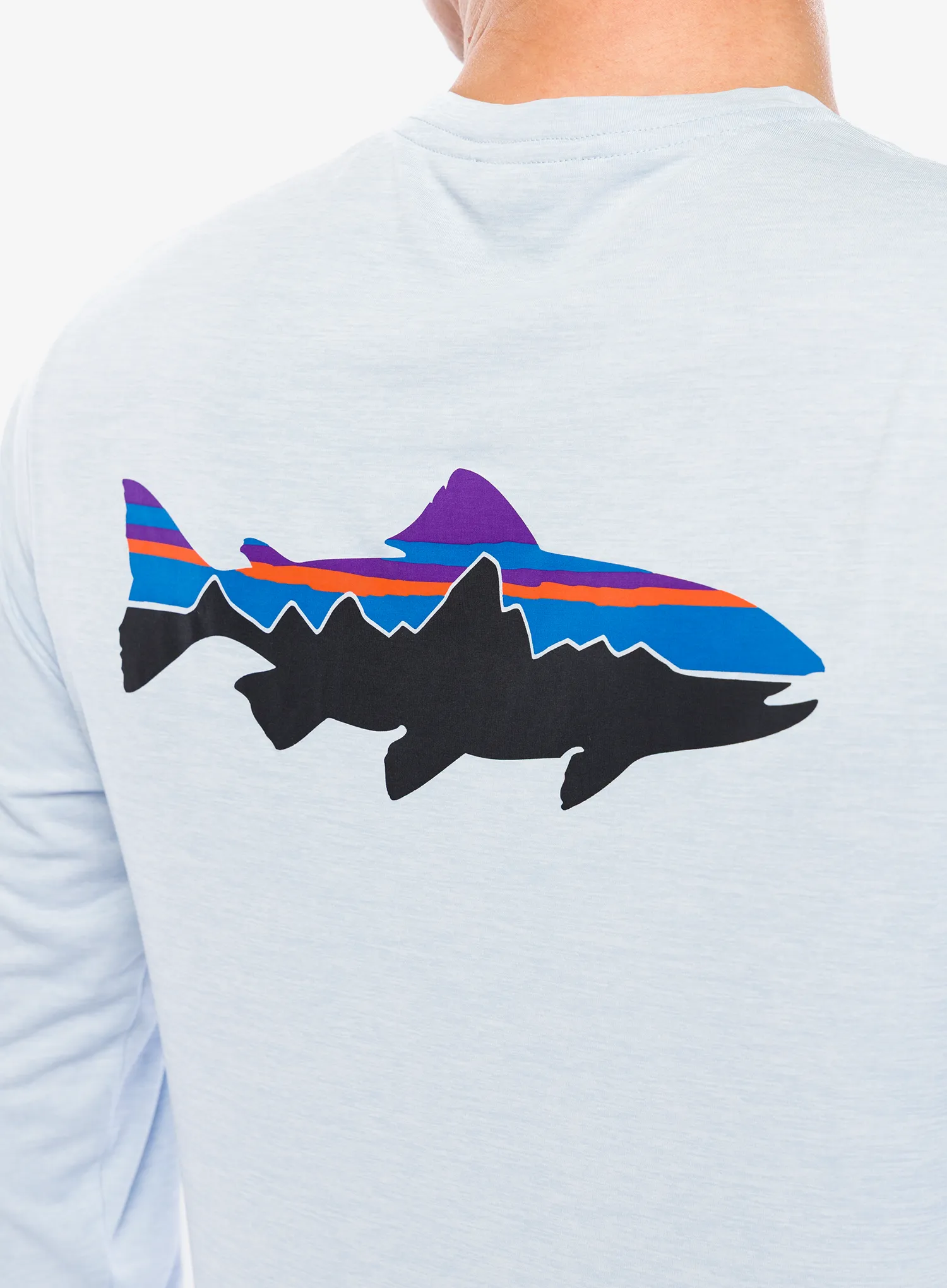 Džemperis Patagonia L/S Cap Cool Daily Graphic Shirt Waters - fitz roy trout/fleck blue