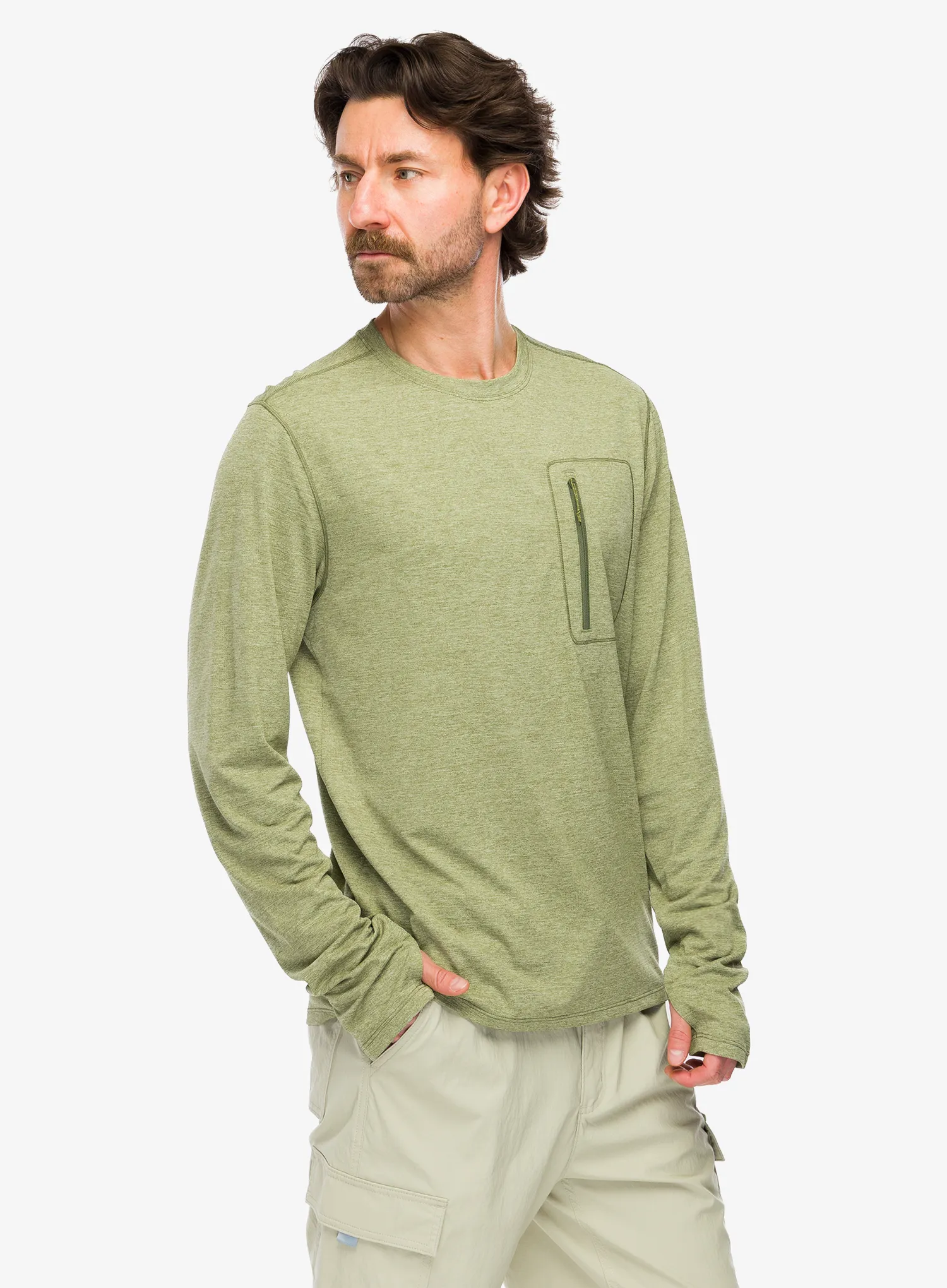 Džemperis Patagonia L/S Cap Cool Sun Shirt - caper green/buckhorn grn x-dye