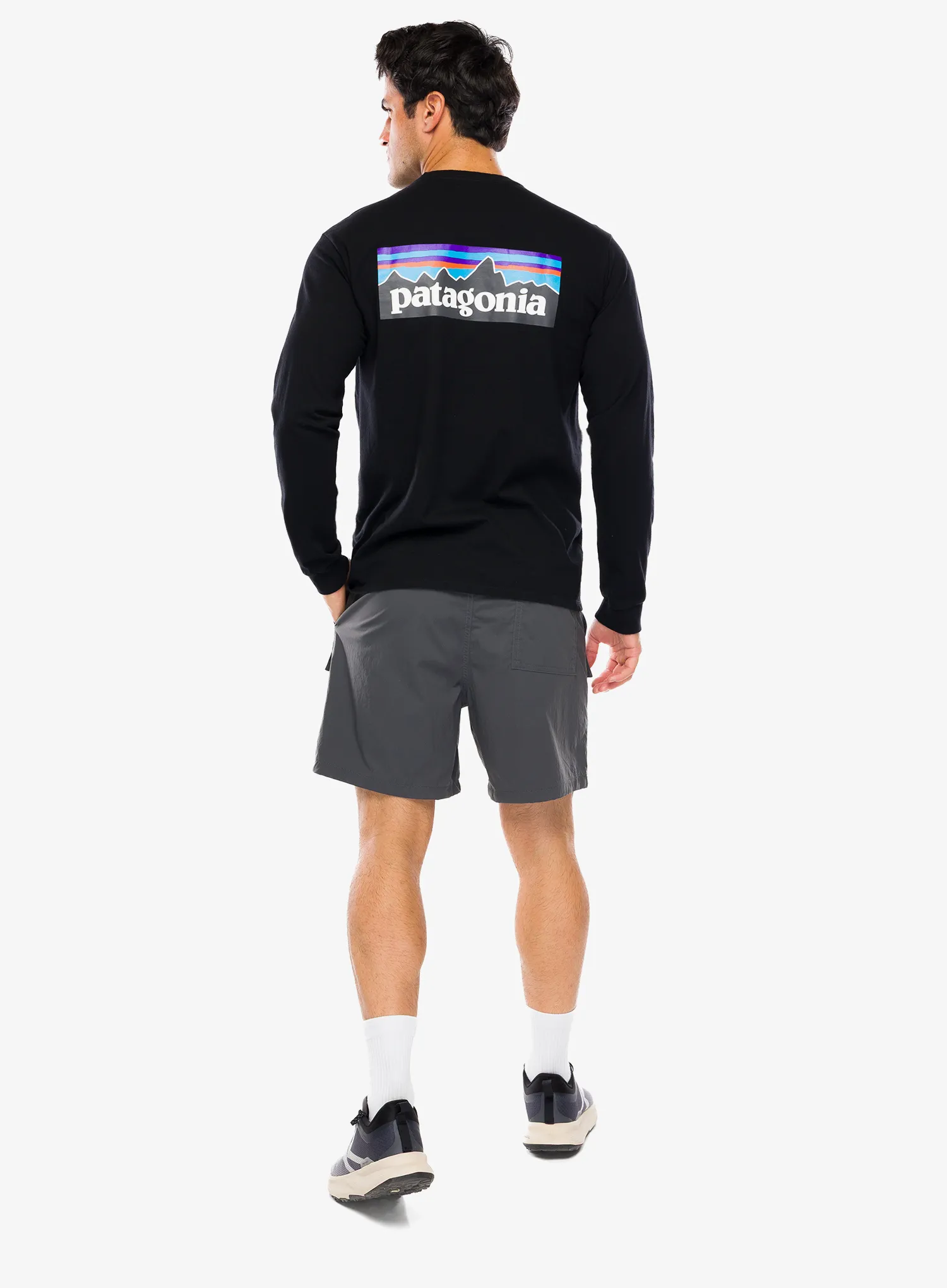 Džemperis Patagonia L/S P-6 Logo Responsibili-Tee - black