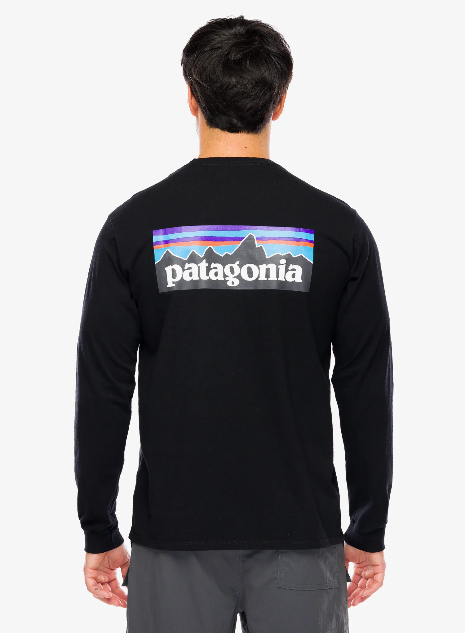 Džemperis Patagonia L/S P-6 Logo Responsibili-Tee - black