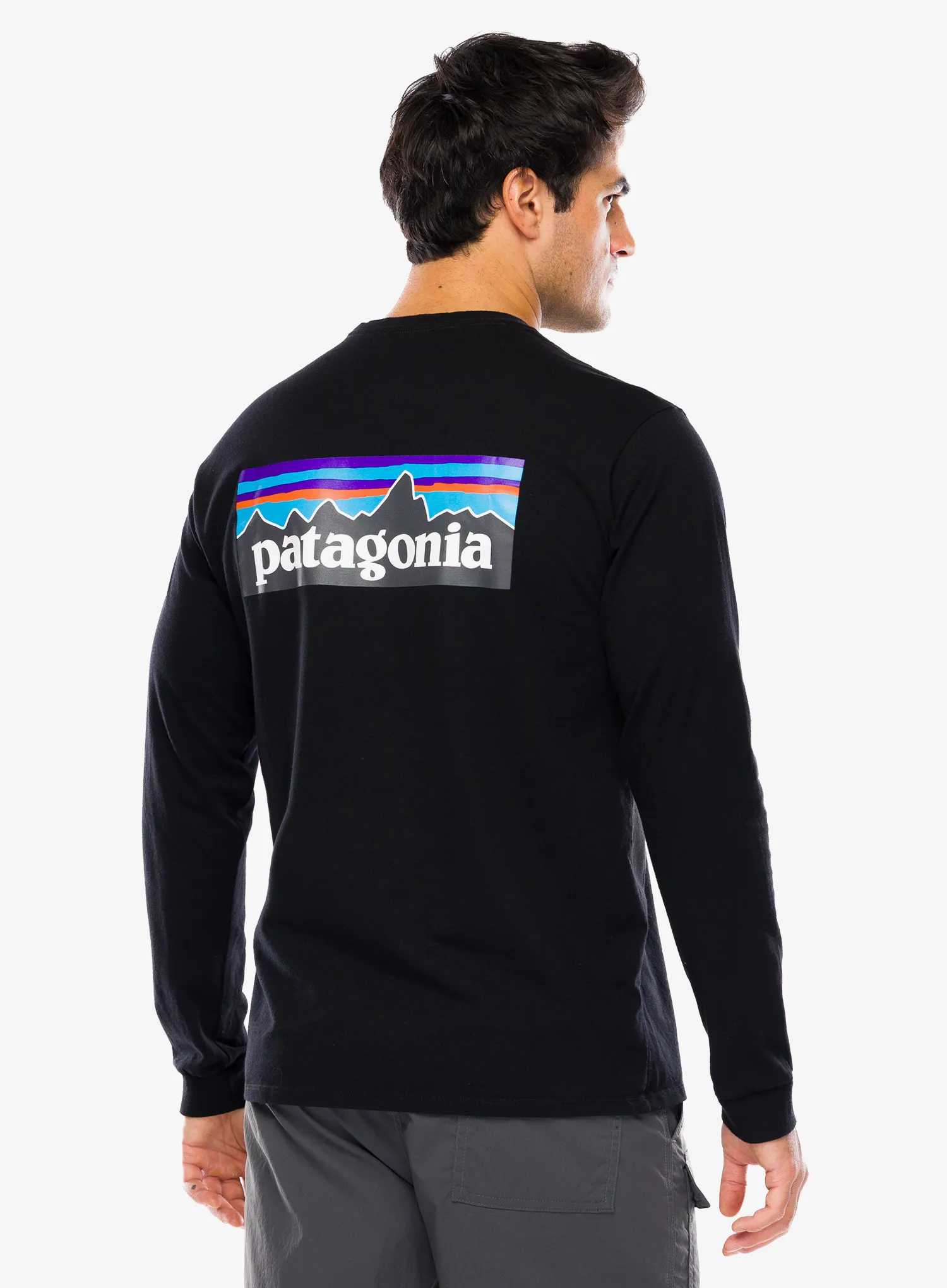Džemperis Patagonia L/S P-6 Logo Responsibili-Tee - black