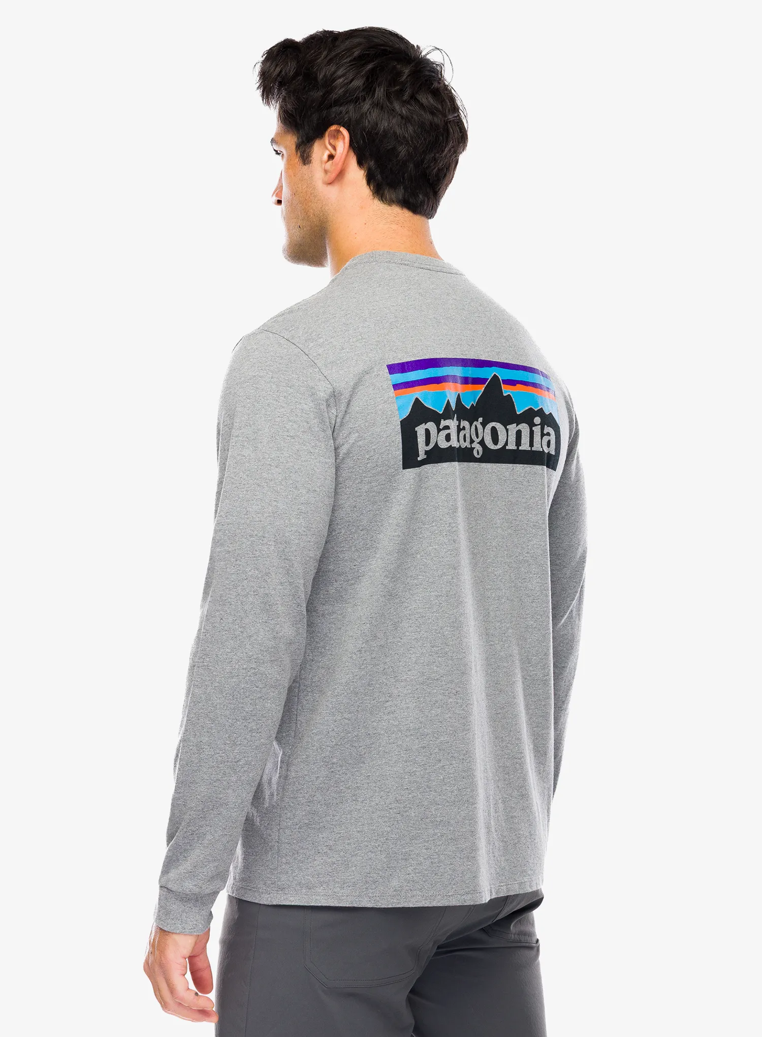 Džemperis Patagonia L/S P-6 Logo Responsibili-Tee - gravel heather