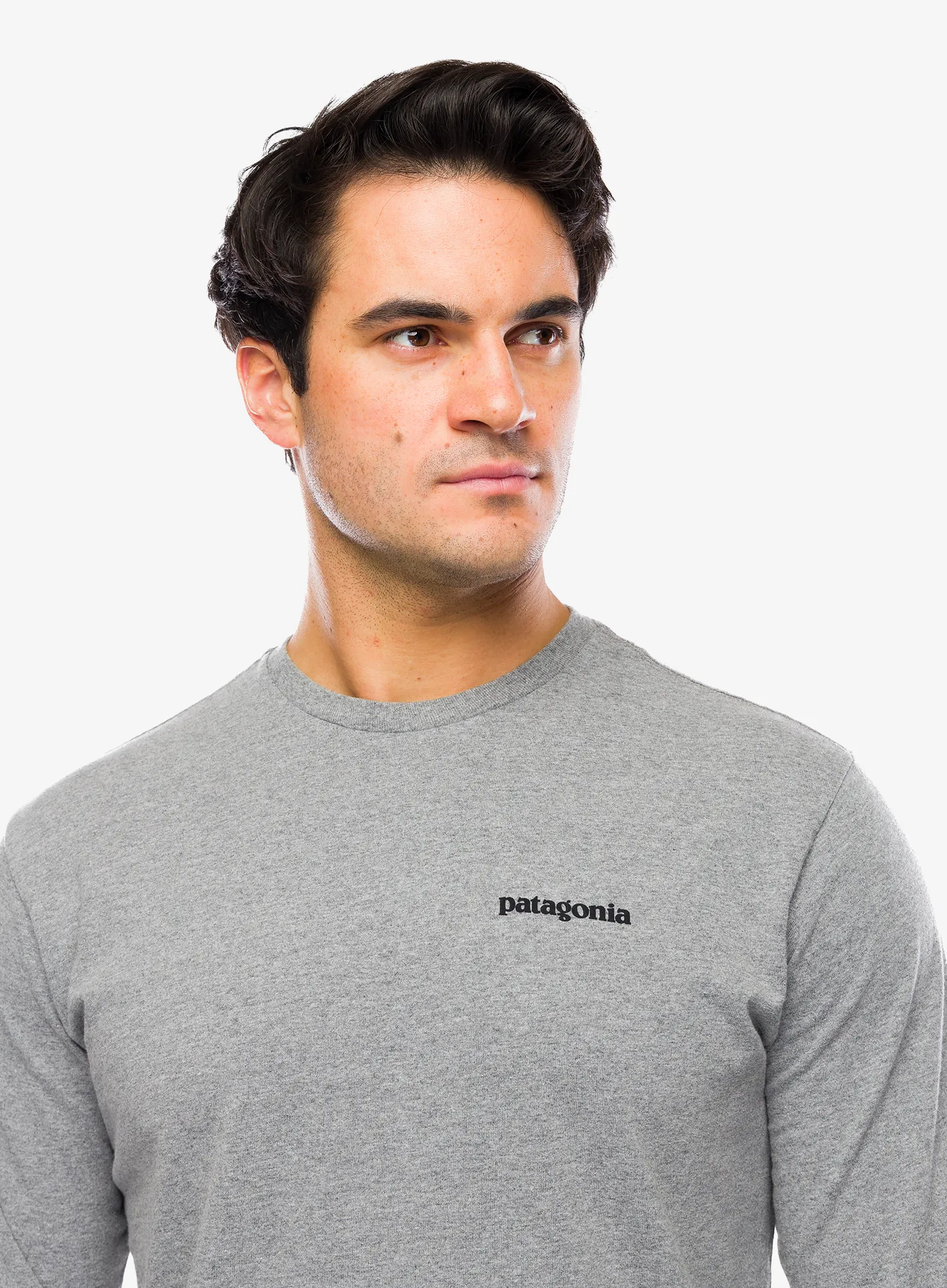 Džemperis Patagonia L/S P-6 Logo Responsibili-Tee - gravel heather