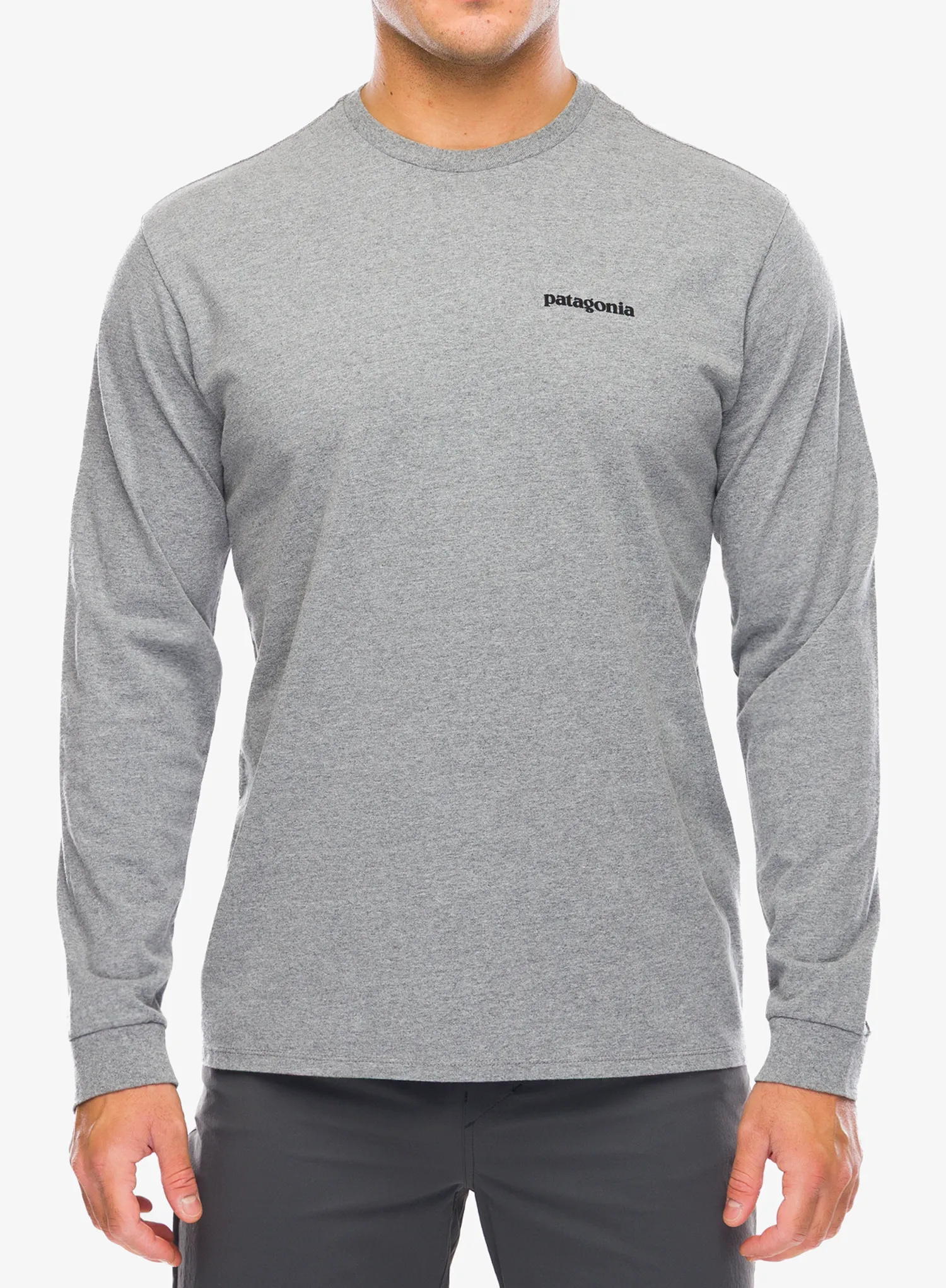 Džemperis Patagonia L/S P-6 Logo Responsibili-Tee - gravel heather