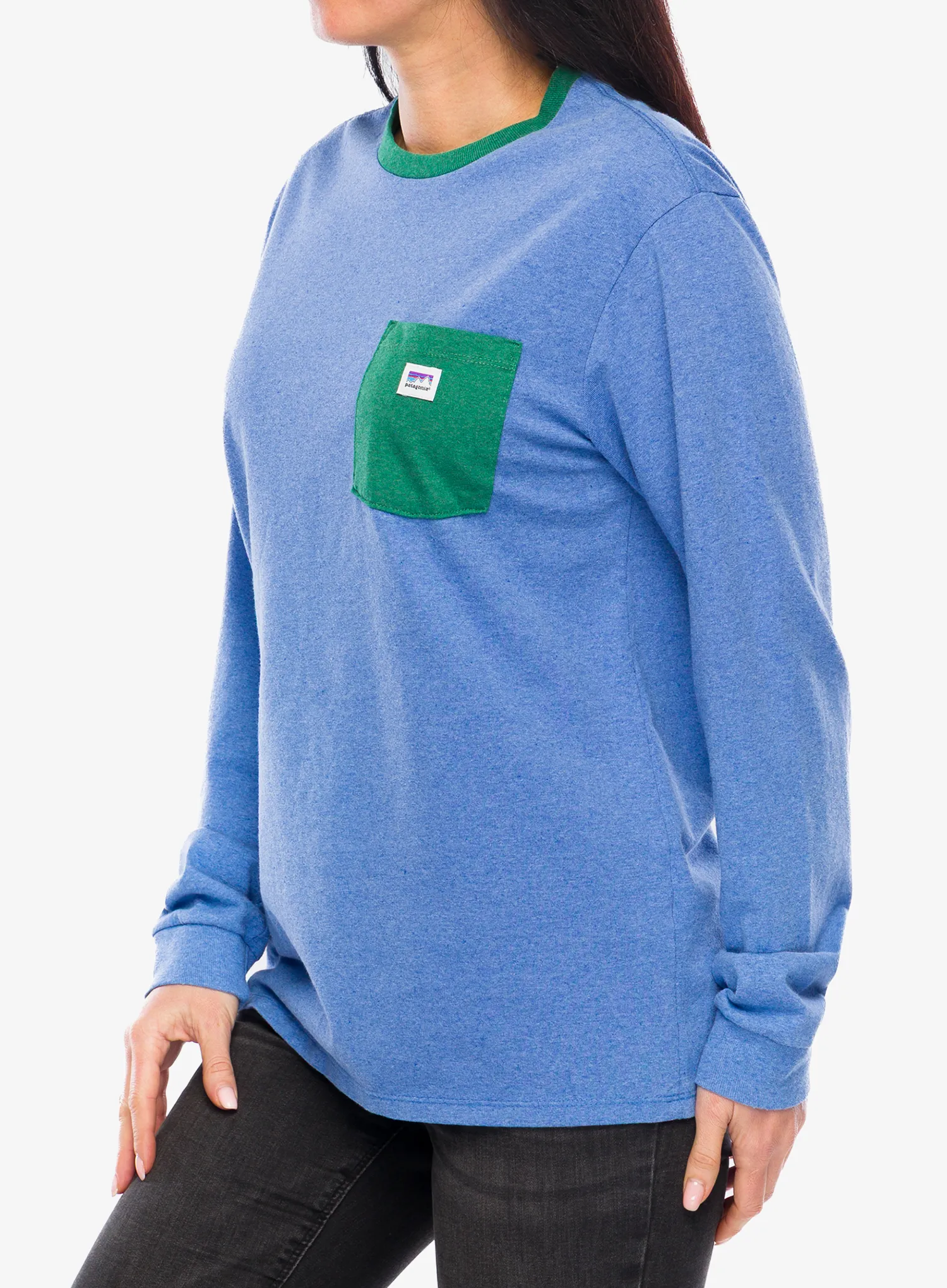 Džemperis Patagonia L/S Shop Sticker Pocket Responsibili-Tee - abundant blue