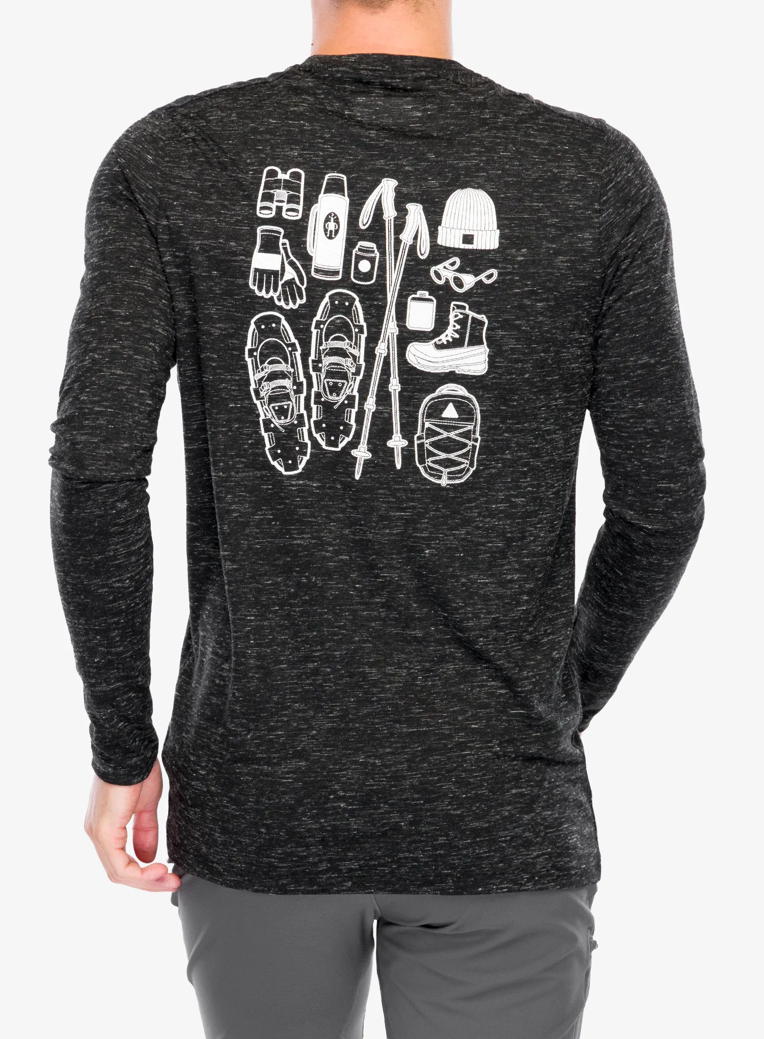 Džemperis Smartwool Merino Hemp Blend Gear Up Long Sleeve Graphic Tee - black heather