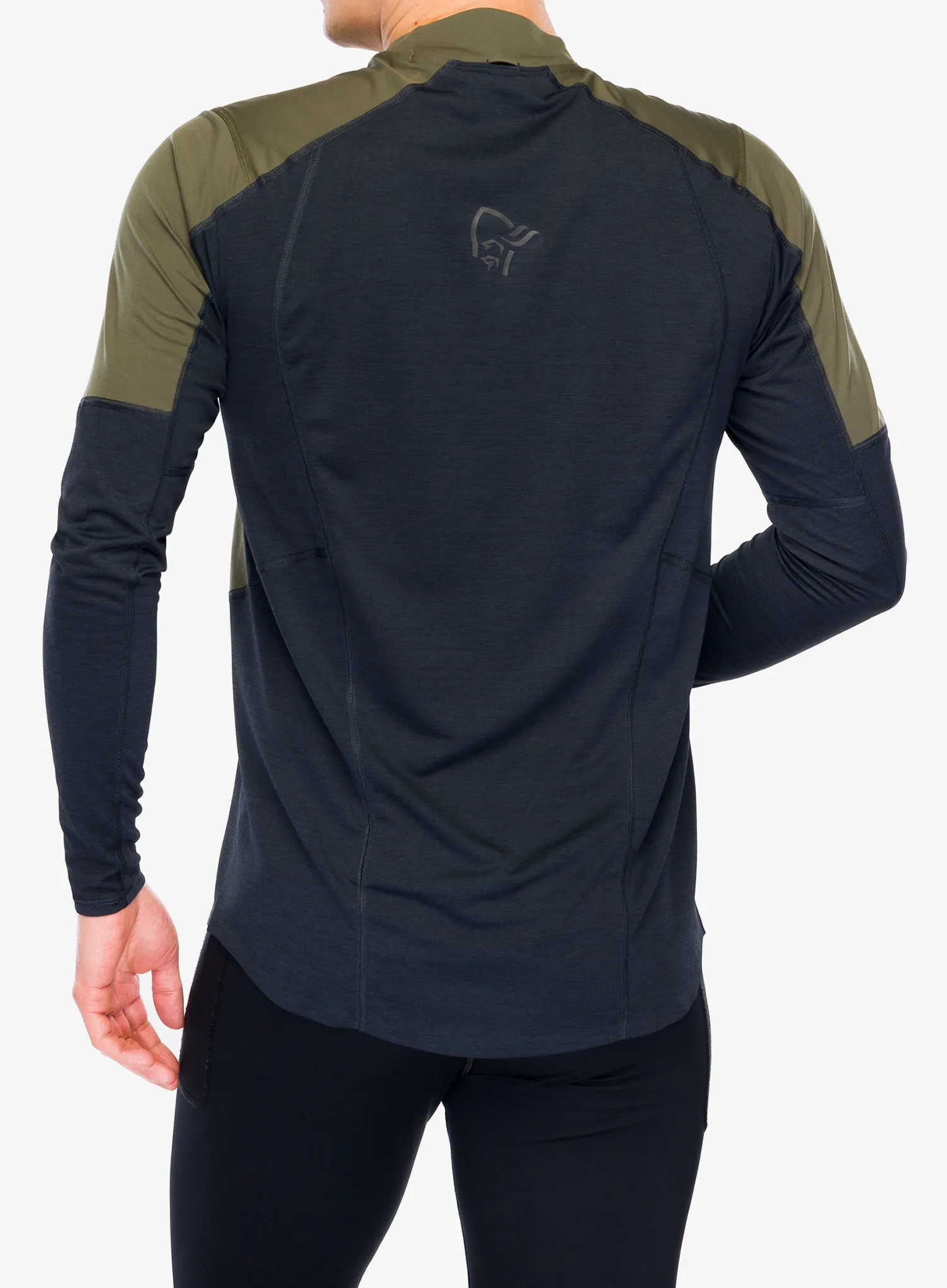 Bėgimo džemperis Norrona Senja Equaliser Lightweight Long Sleeve - olive night