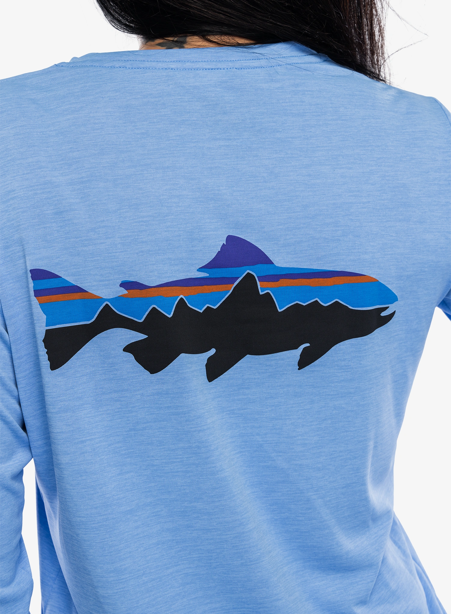 Džemperis moterims Patagonia L/S Cap Cool Daily Graphic Shirt Waters - fitz roy trout/abundant blue